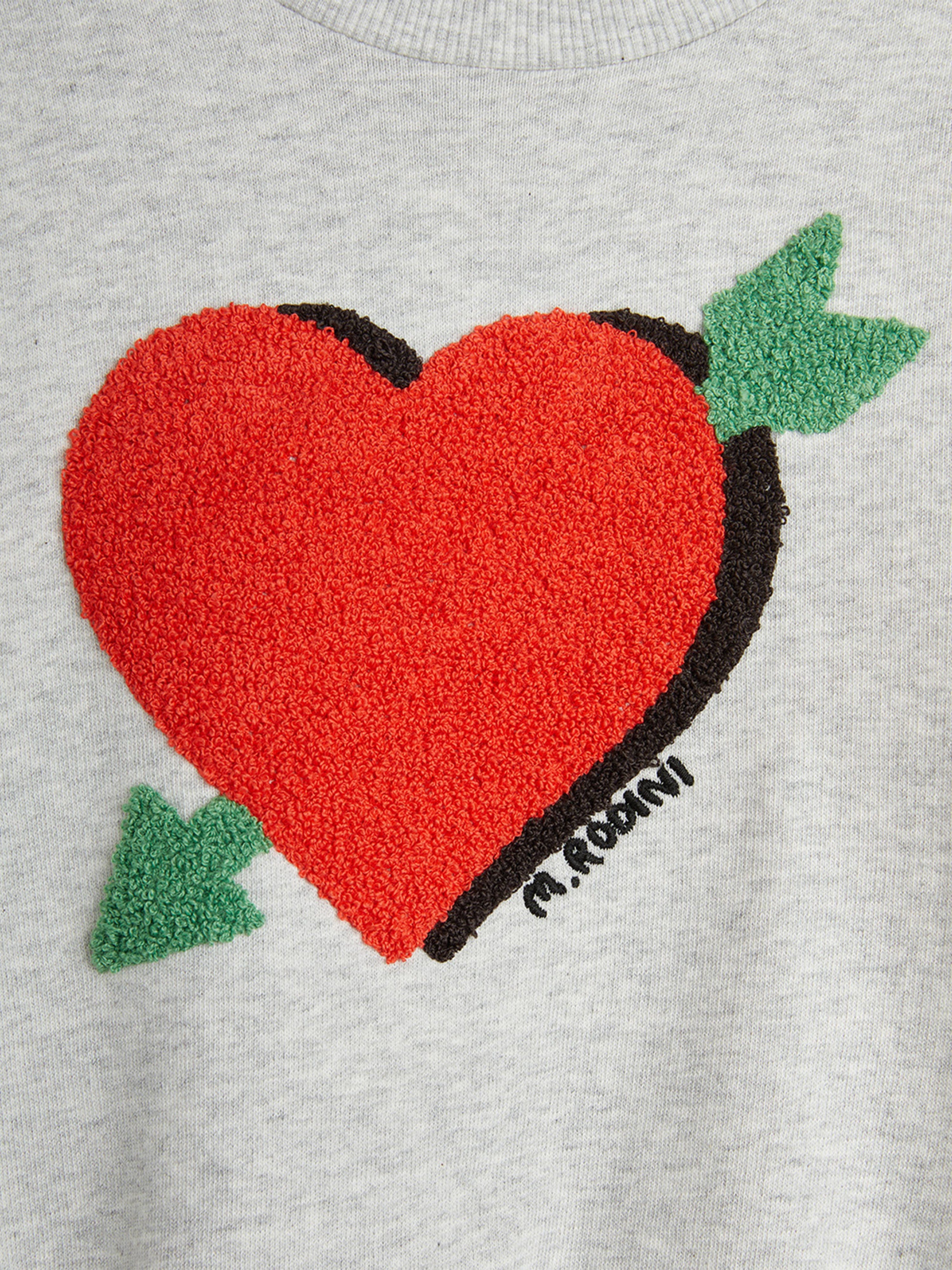 Girls Arrowed Heart Chenille Sweatshirt in Grey 2025 New