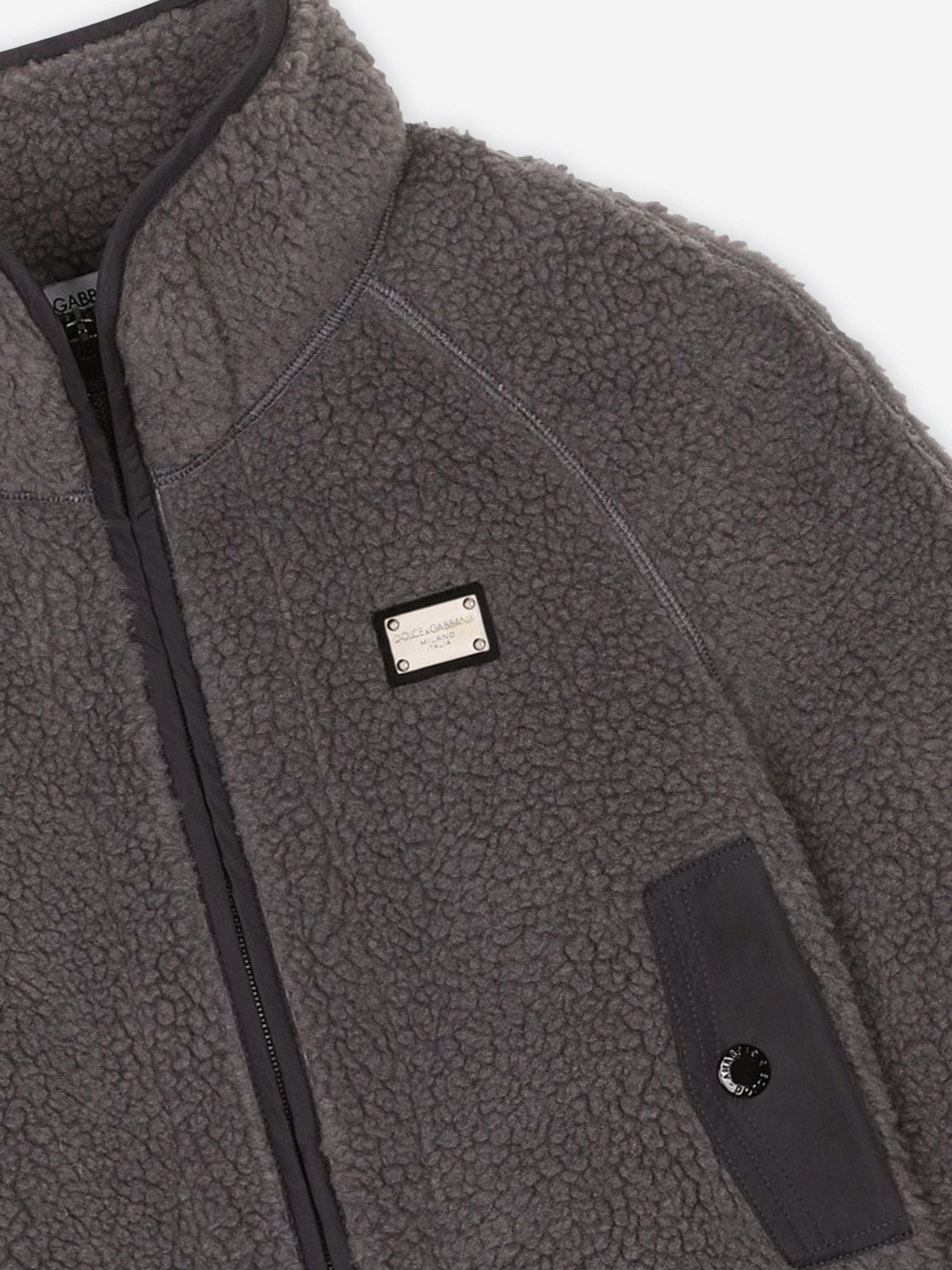 Dolce & Gabbana Boys Faux Shearling Jacket in Grey Footlocker Pictures Cheap Online