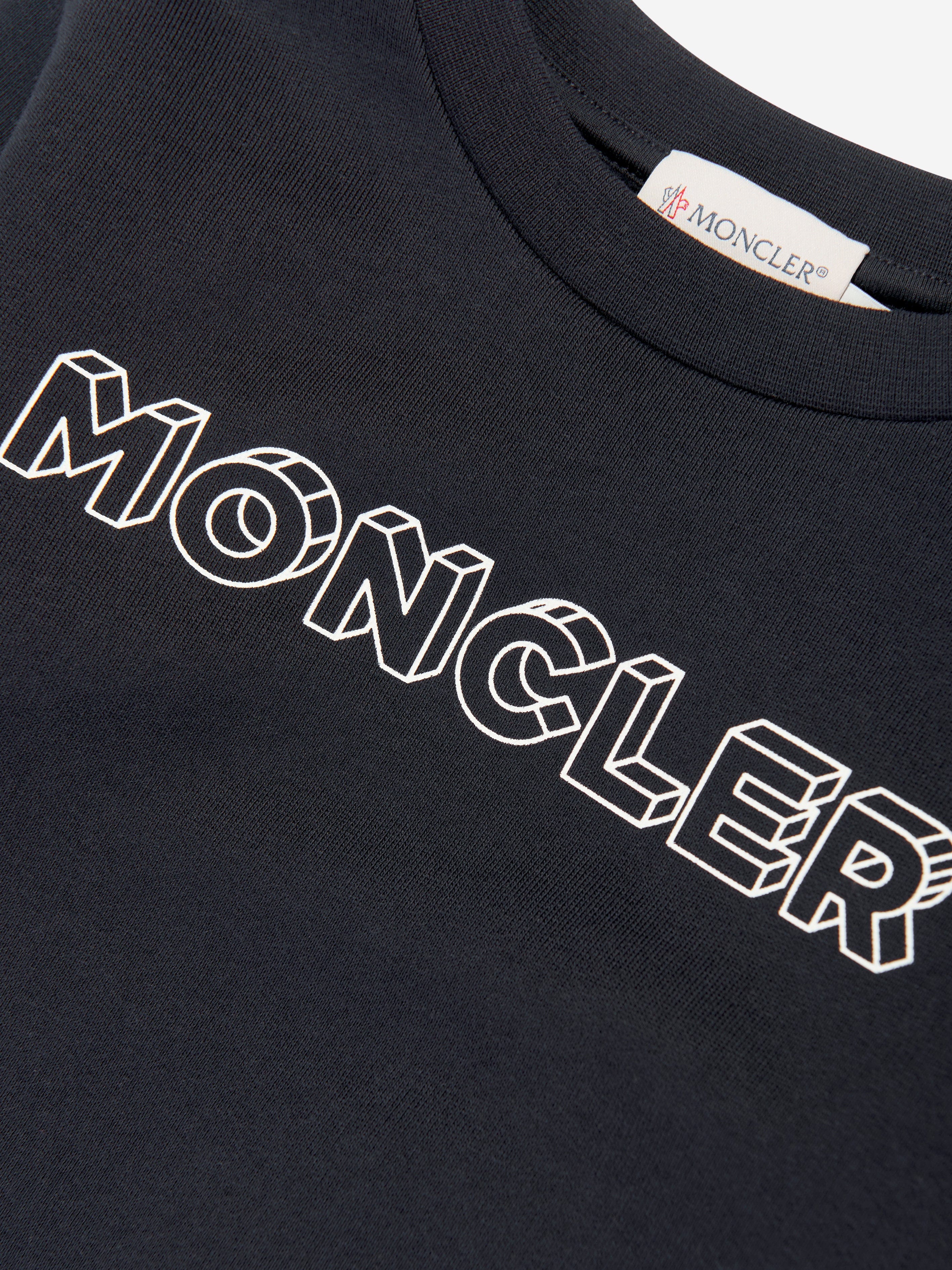 Moncler Enfant Boys Logo Sweatshirt in Navy The Best Store To Get