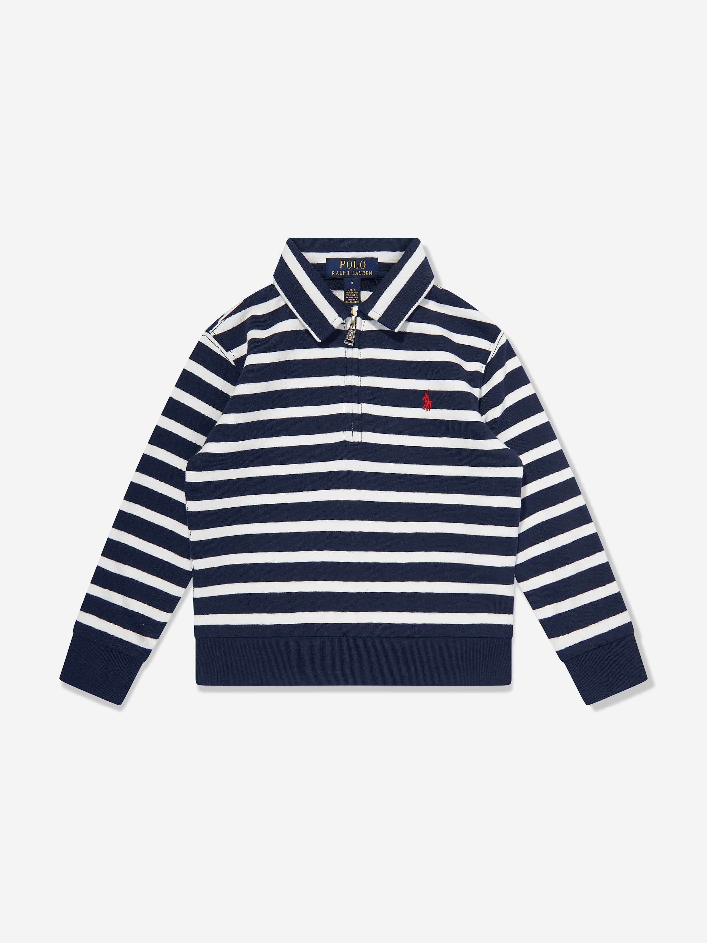 Boys Striped Half Zip Sweatshirt in Navy Footlocker Pictures Online