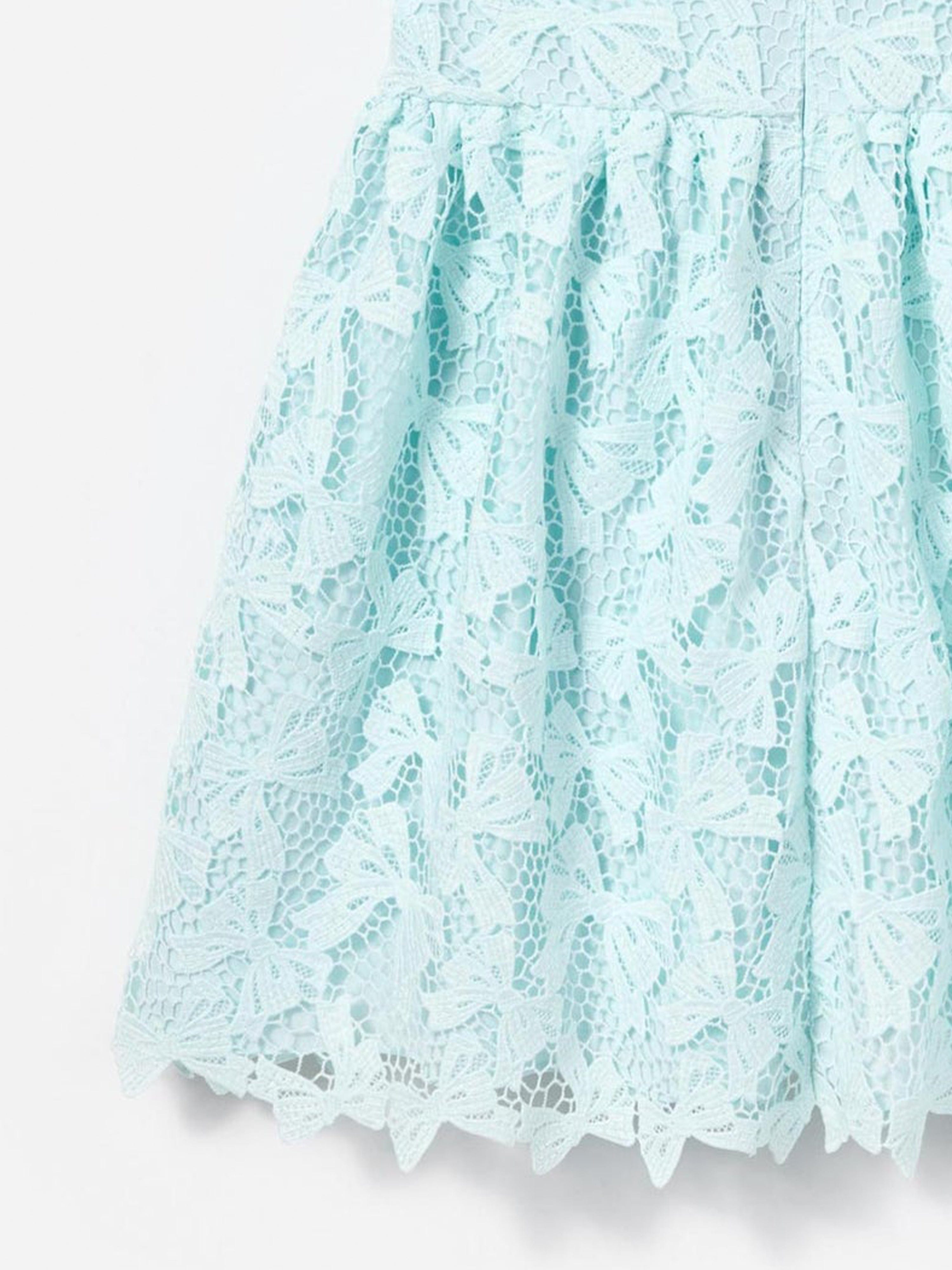 Girls Bow Lace Dress in Blue Best Wholesale