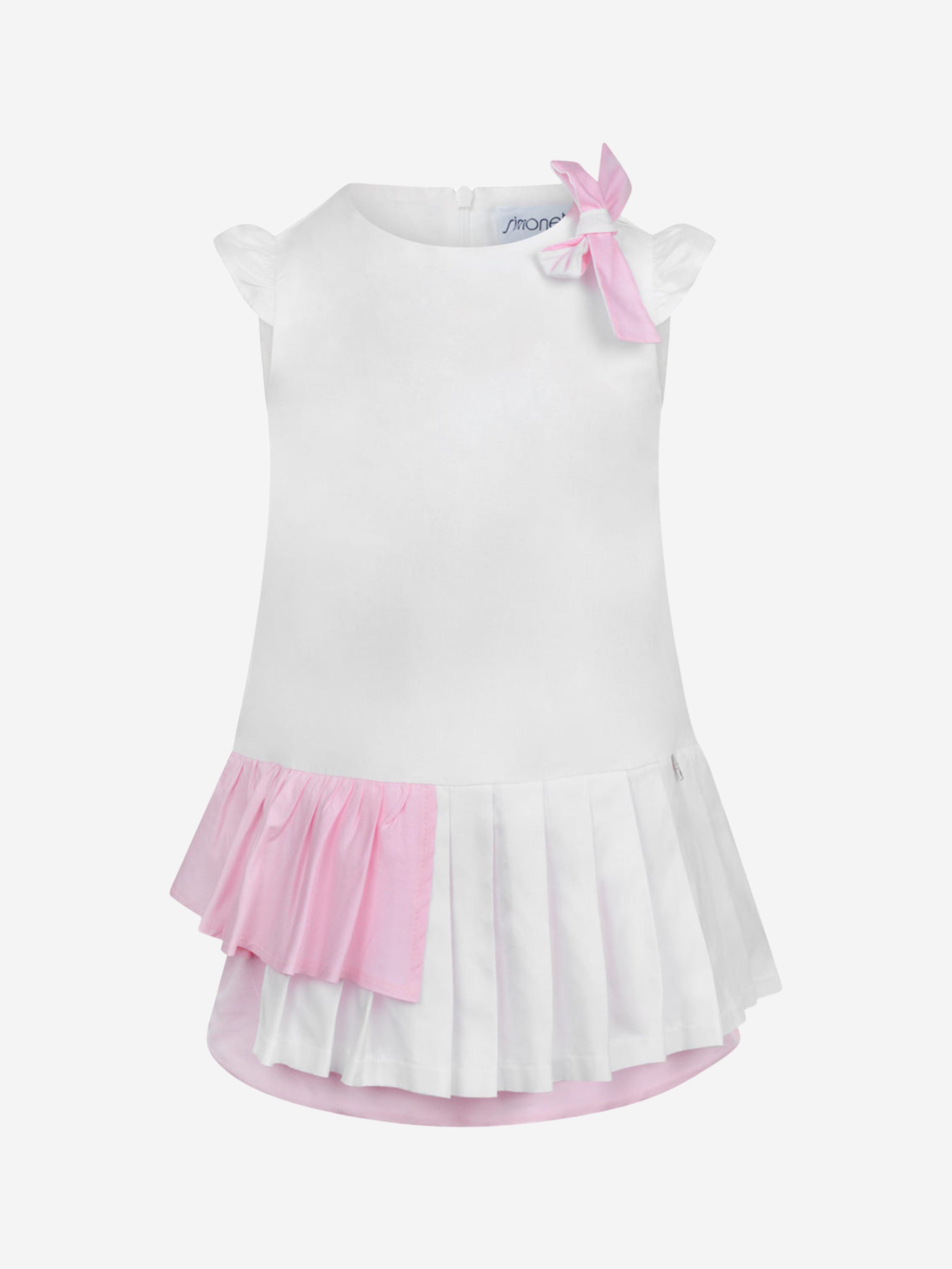 Simonetta White & Pink Dress Cheap Sale Reliable