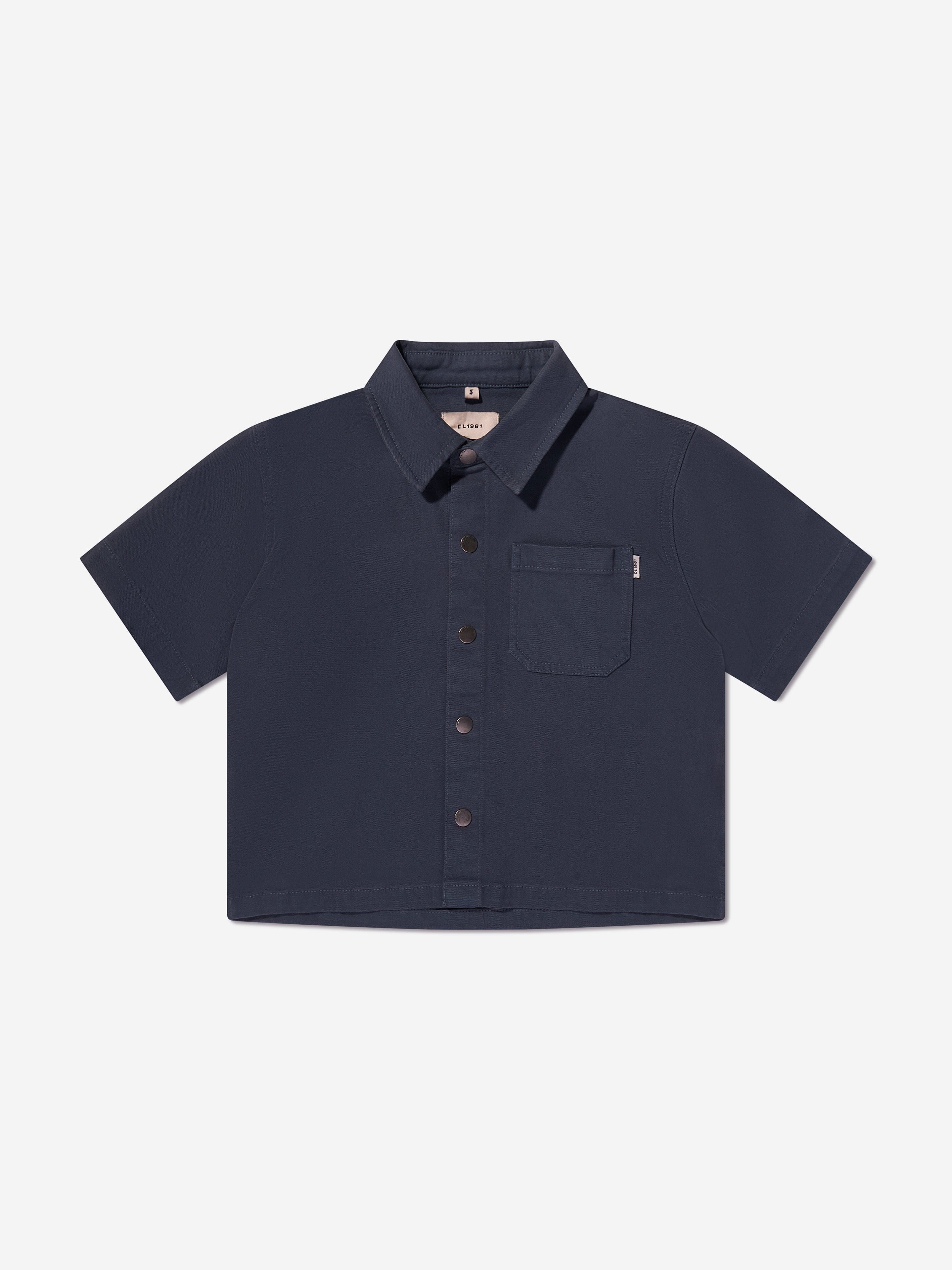 DL1961 Boys Short Sleeve Ash Shirt in Navy Best Wholesale Sale Online