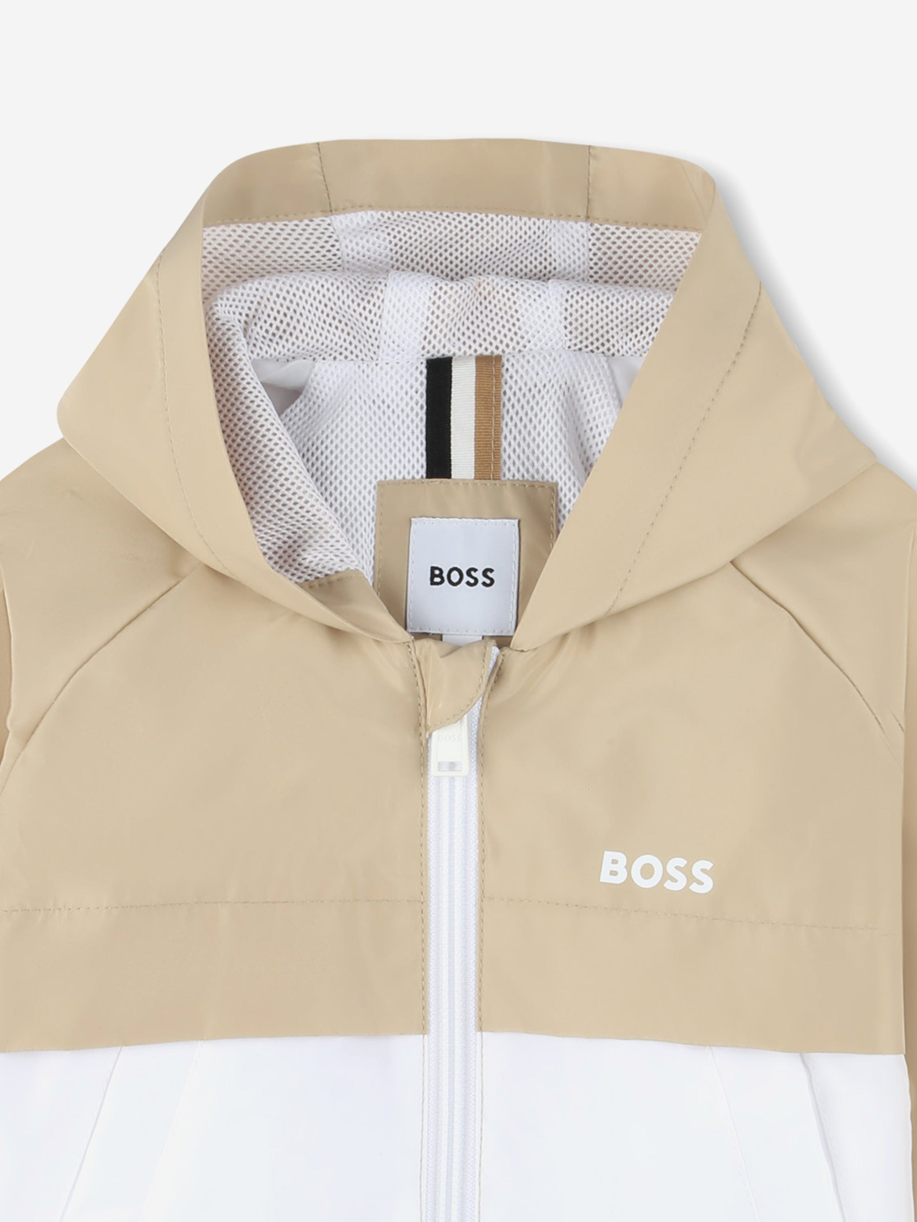 BOSS Baby Boys Hooded Windbreaker in Beige Choice Online