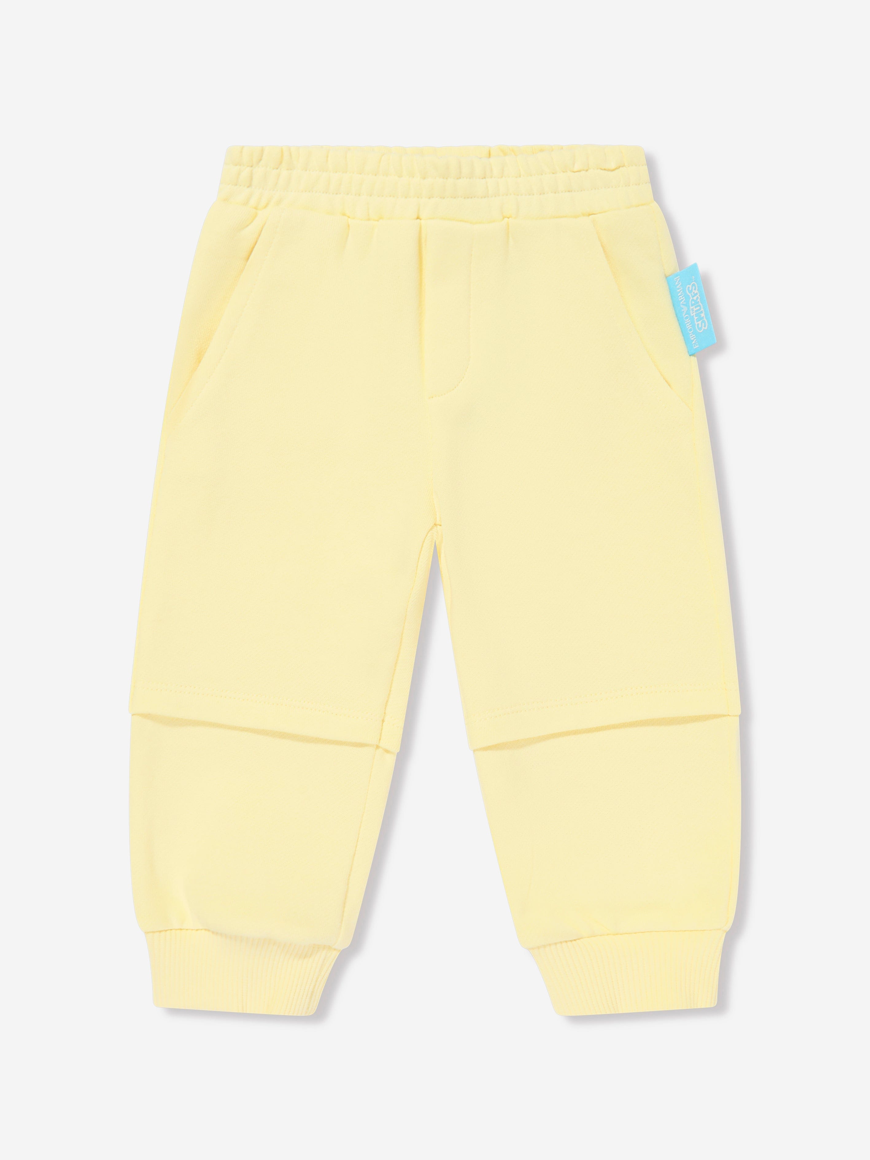 Emporio Armani Baby Boys Smurf Joggers in Yellow Clearance Best Seller