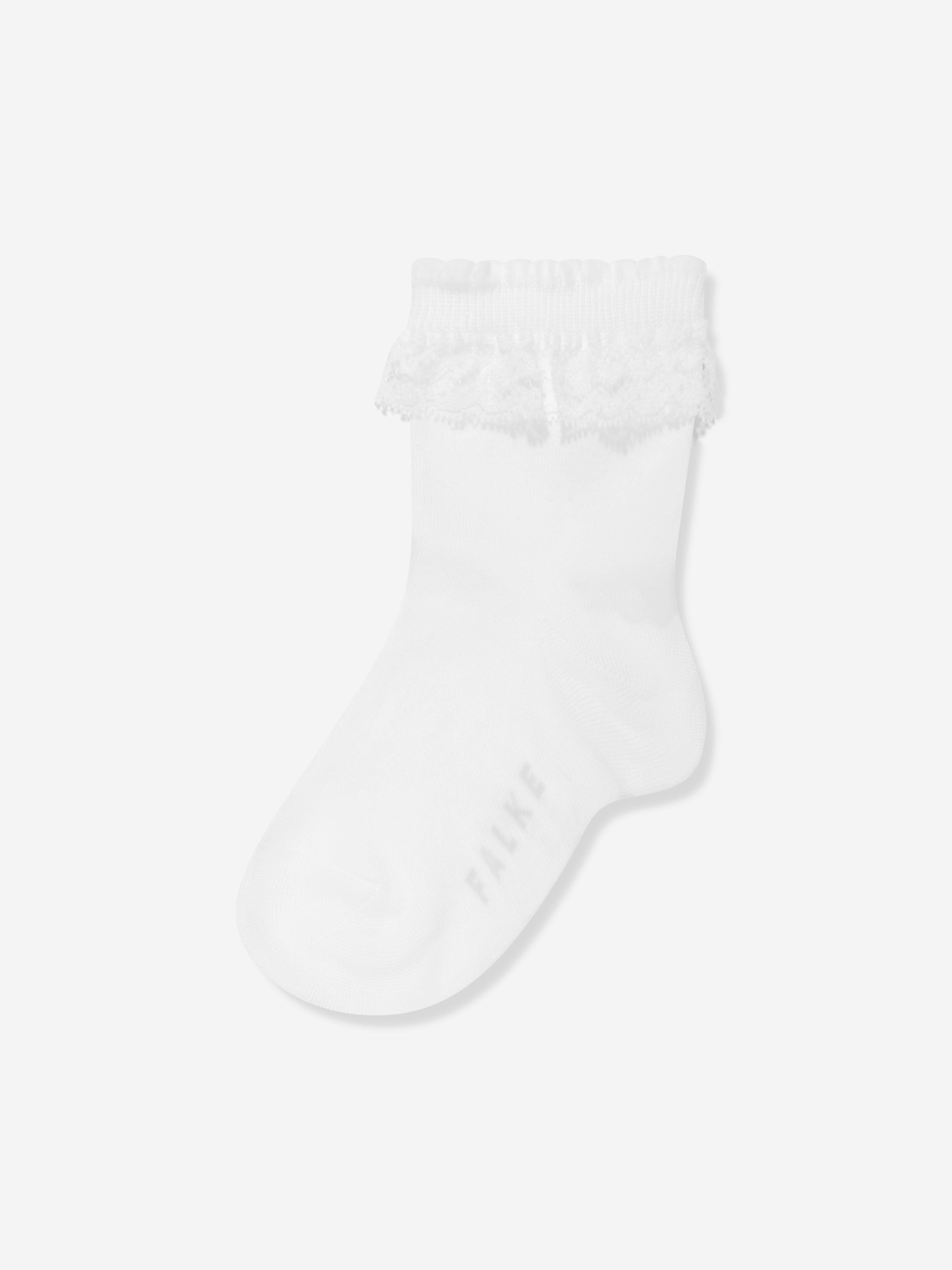 Falke Girls Romantic Lace Socks in White Best Deals