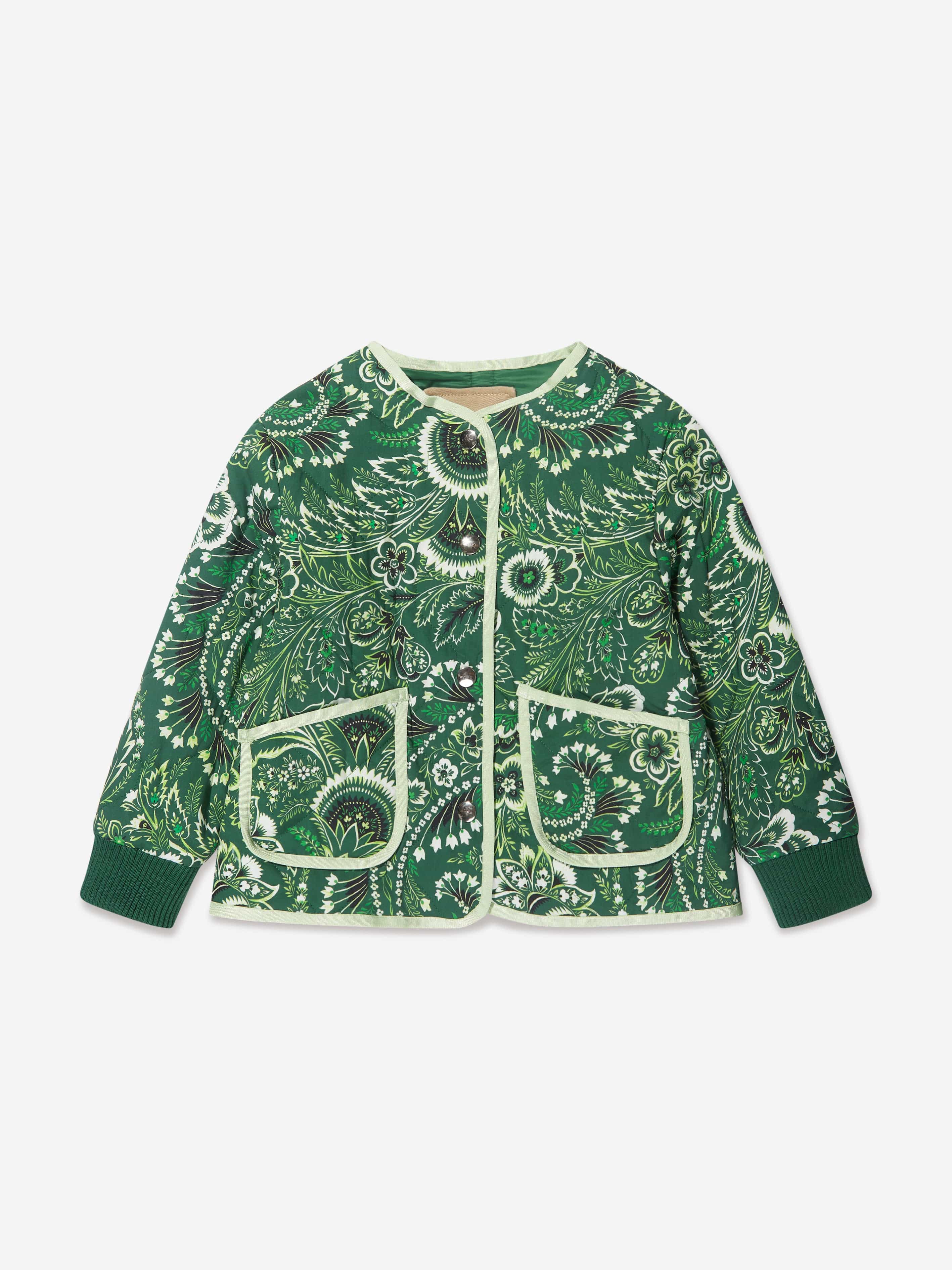 Etro Girls Floral Paisley Jacket in Green Discount Latest