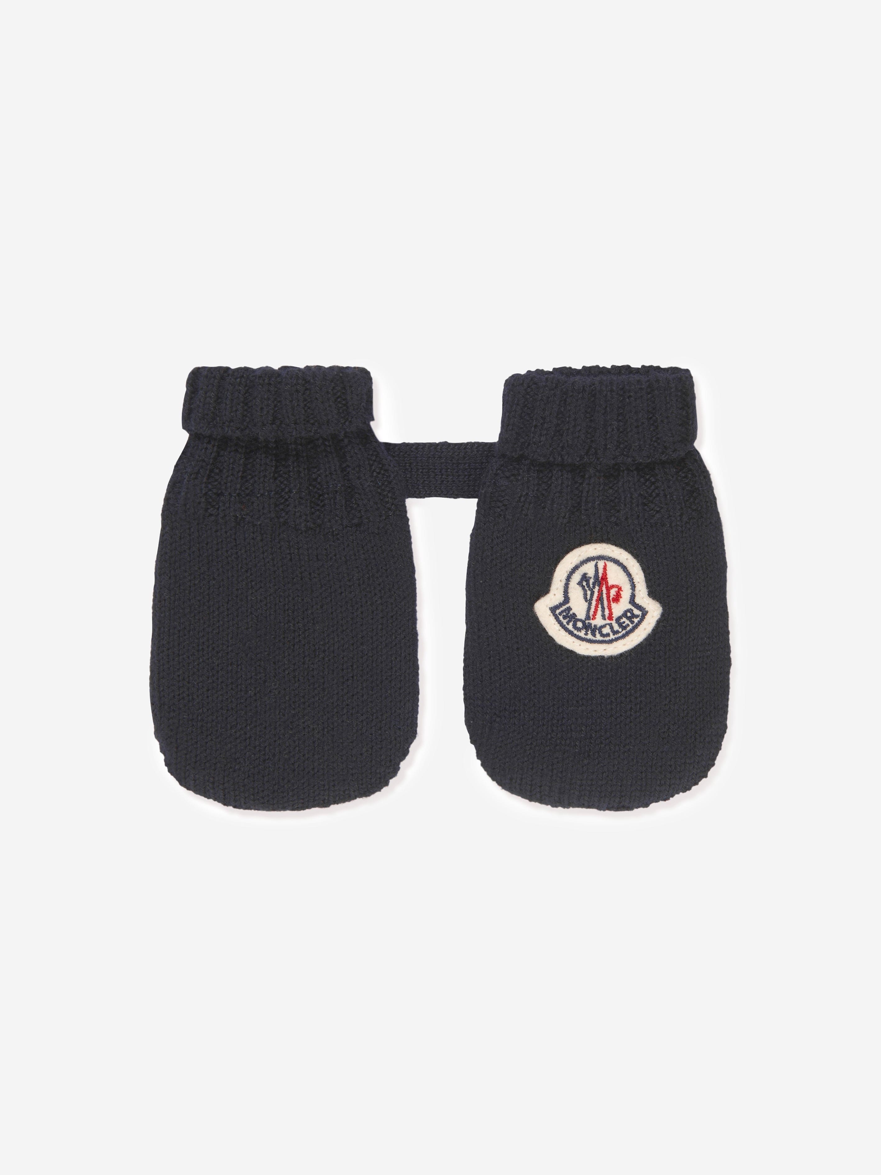 Moncler Enfant Baby Hat And Mittens Set in Navy Extremely For Sale
