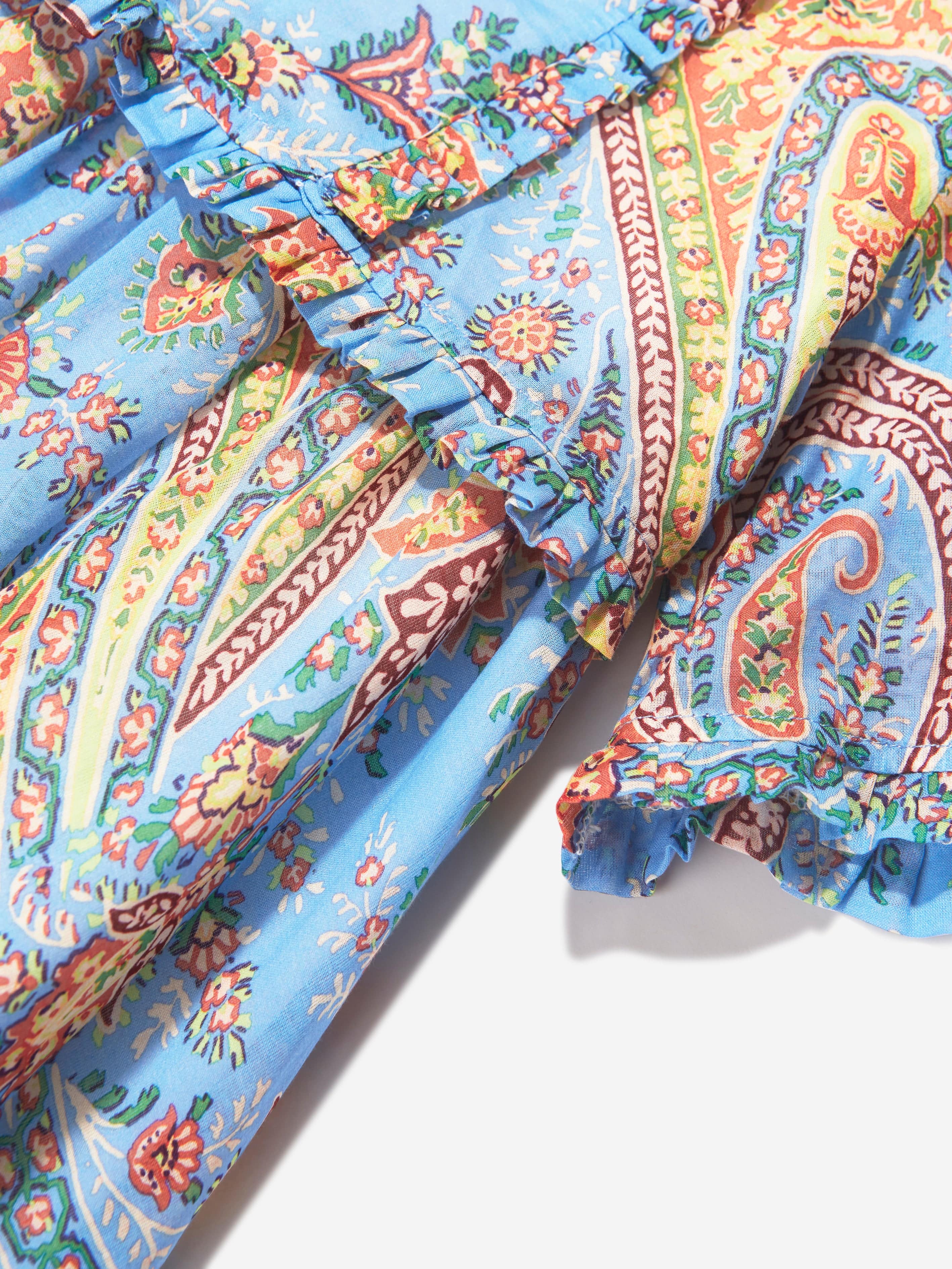 Etro Girls Floral Paisley Dress in Bluw Outlet Best Pices
