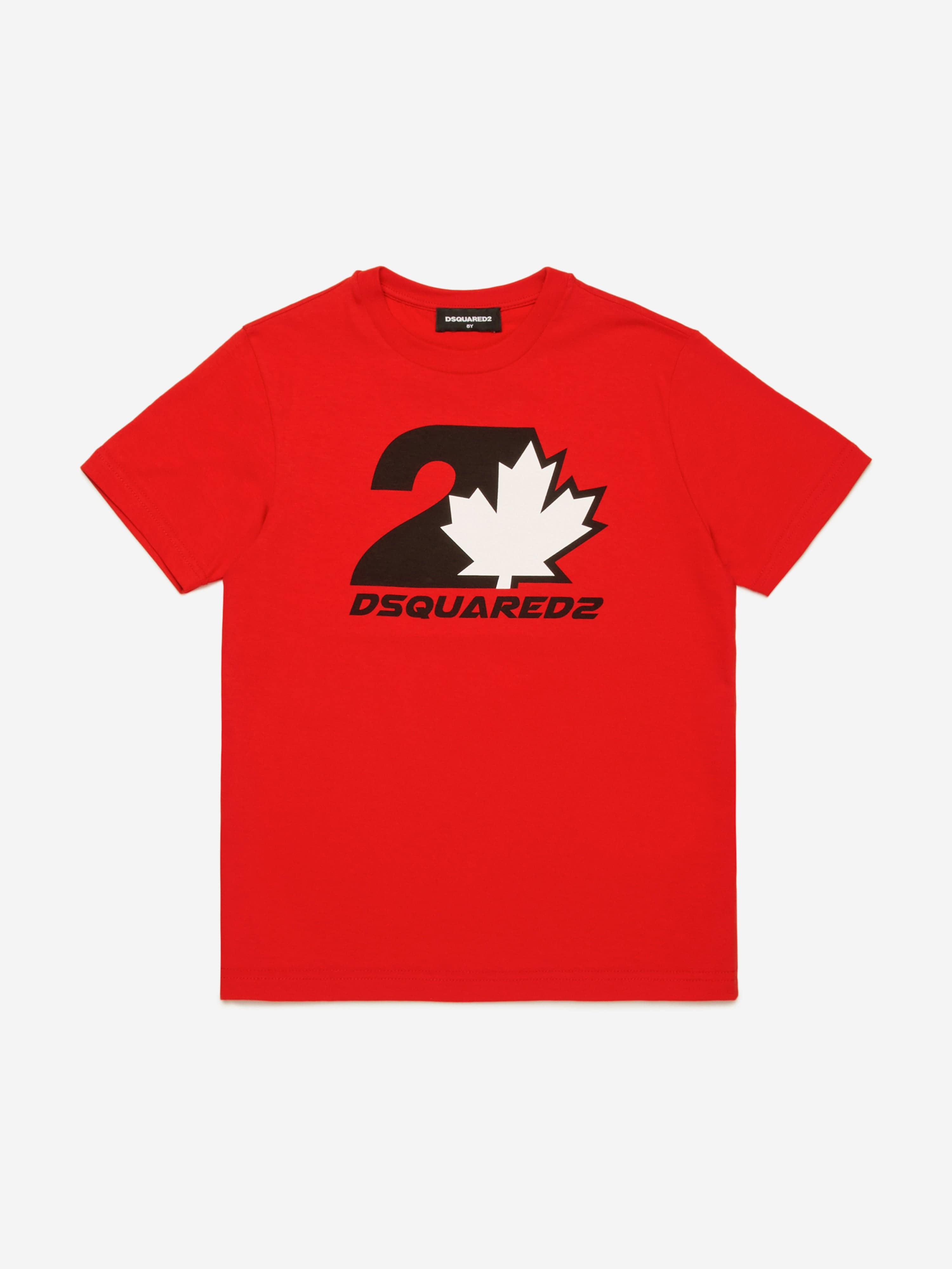 Dsquared2 Kids Maple Leaf Logo T-Shirt in Red Cheap Sale Good Selling