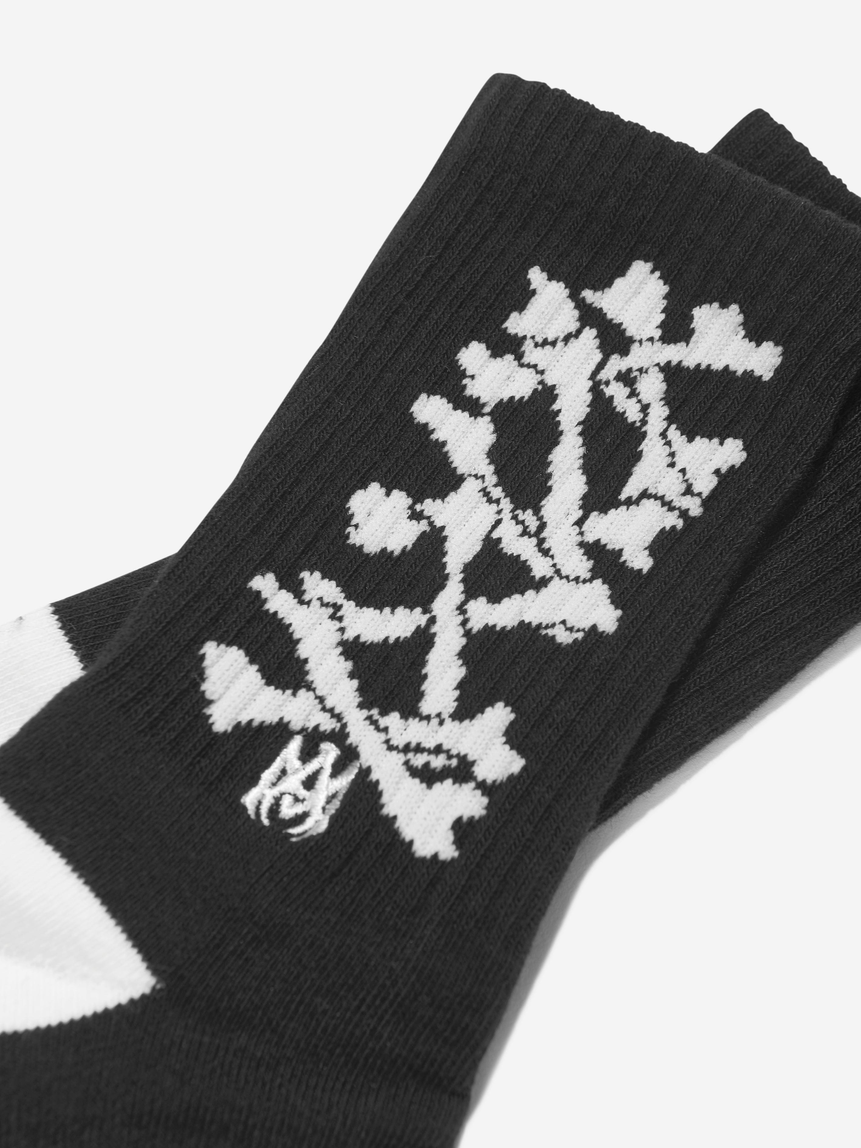 Amiri Kids Bones Stacked Socks in Black Tumblr Cheap Pice