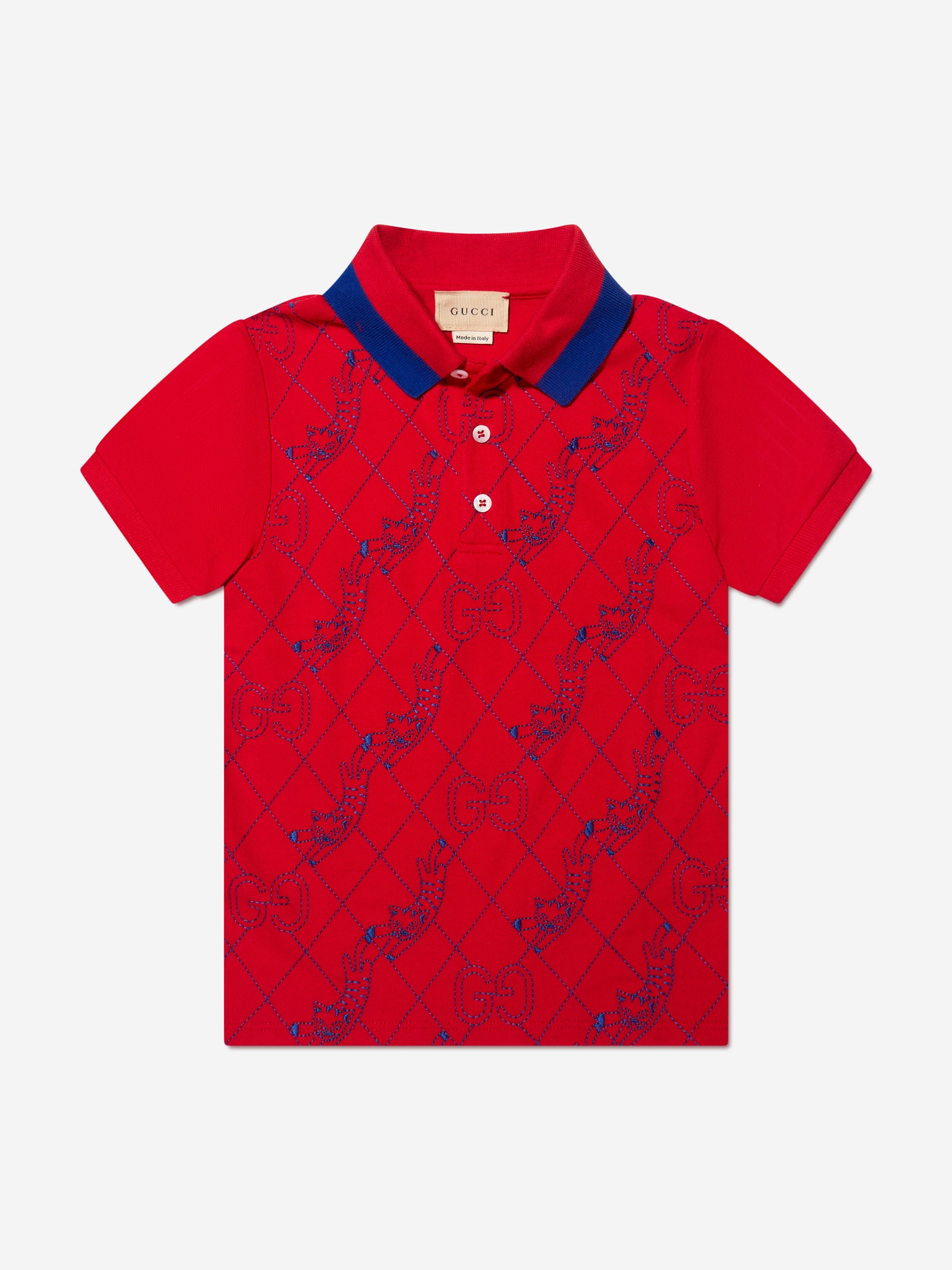 Gucci Boys Logo Polo Shirt in Red Discount Latest