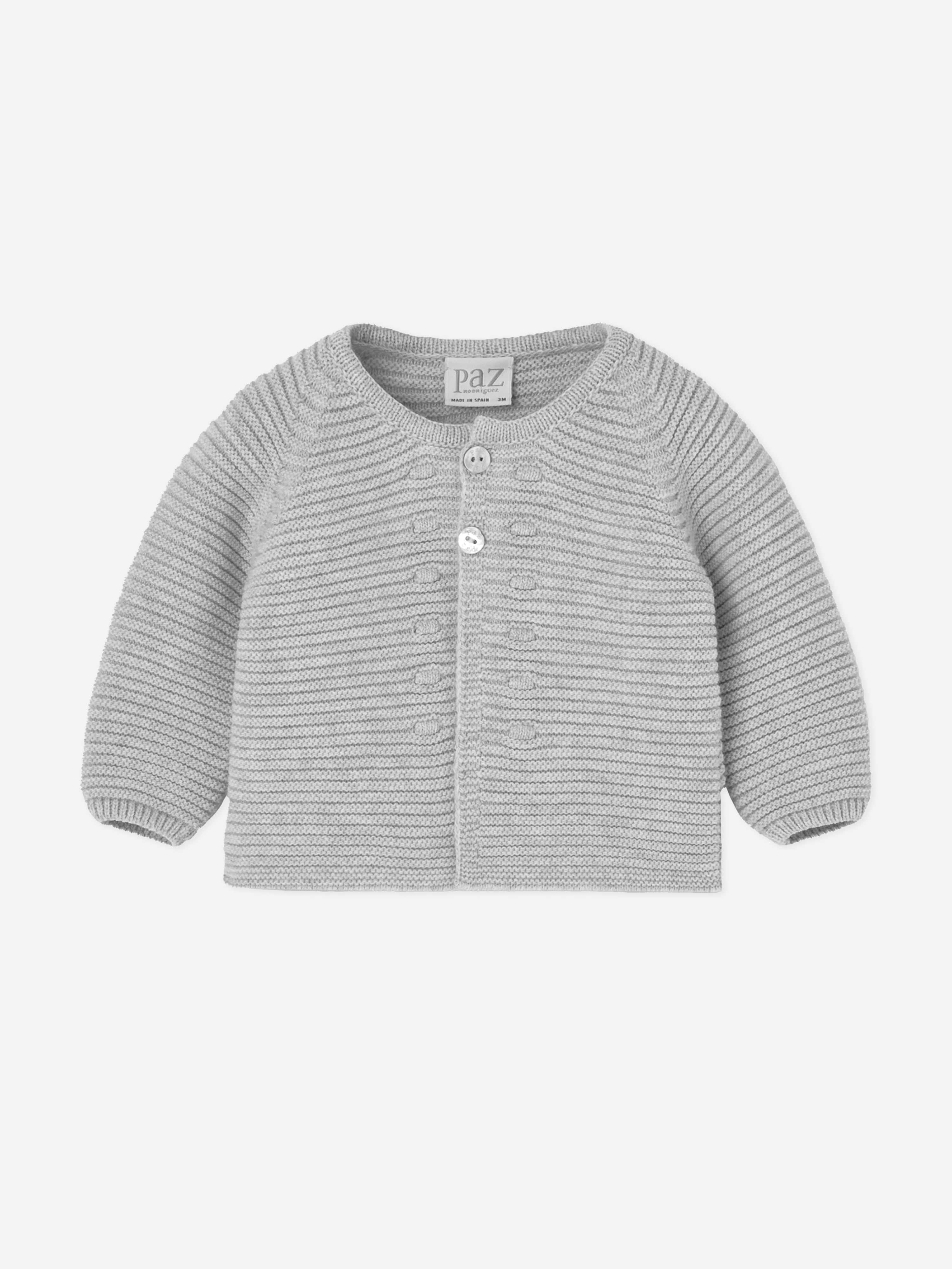 Paz Rodriguez Baby Knitted Cardigan in Grey Outlet Fashionable