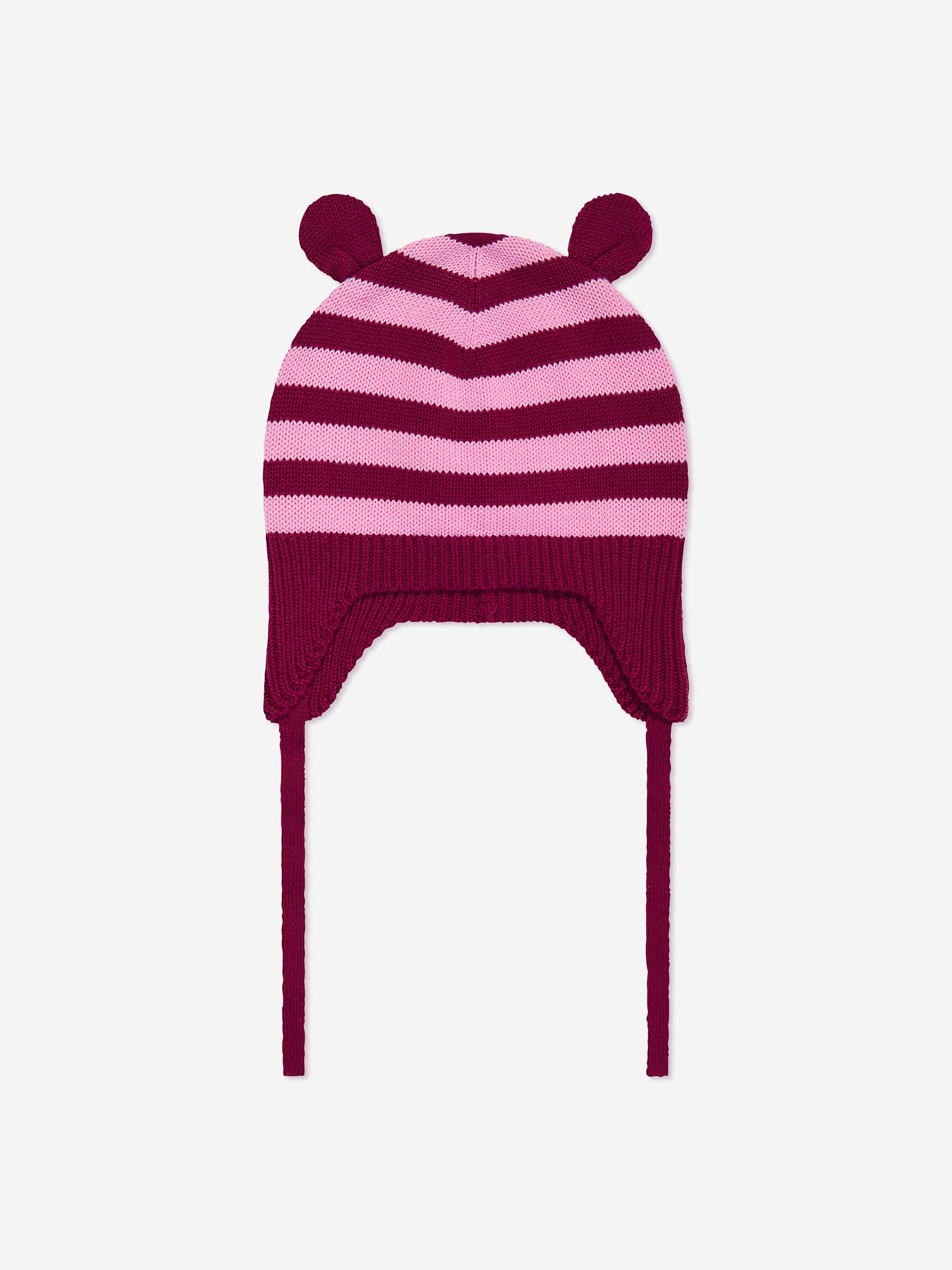 The Bonnie Mob Baby Girls Damson Knit Hat With Ears in Purple Original Cheap Pice