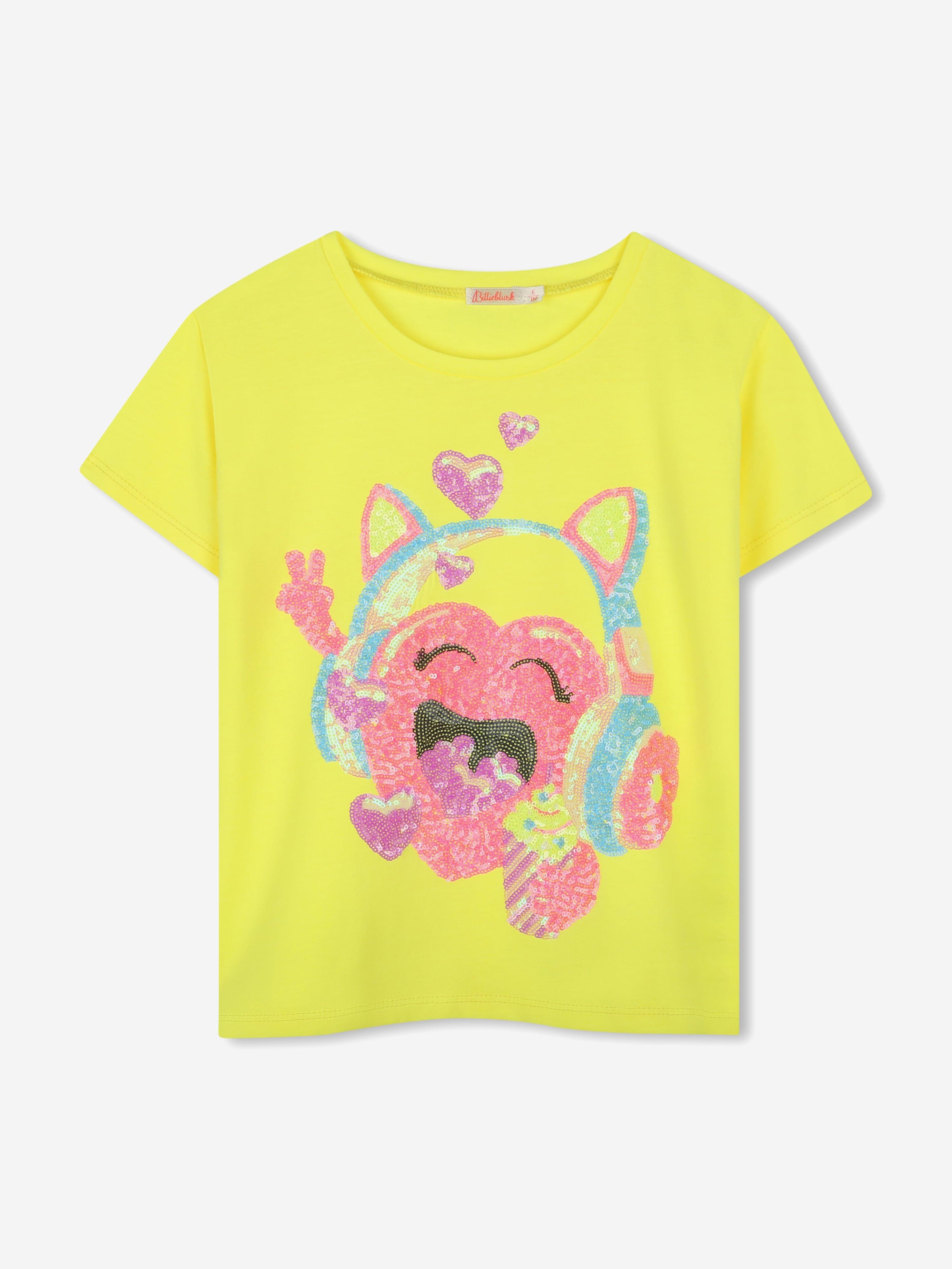 Girls Sequin Illustrated T-Shirt in Yellow Cheap Online Online