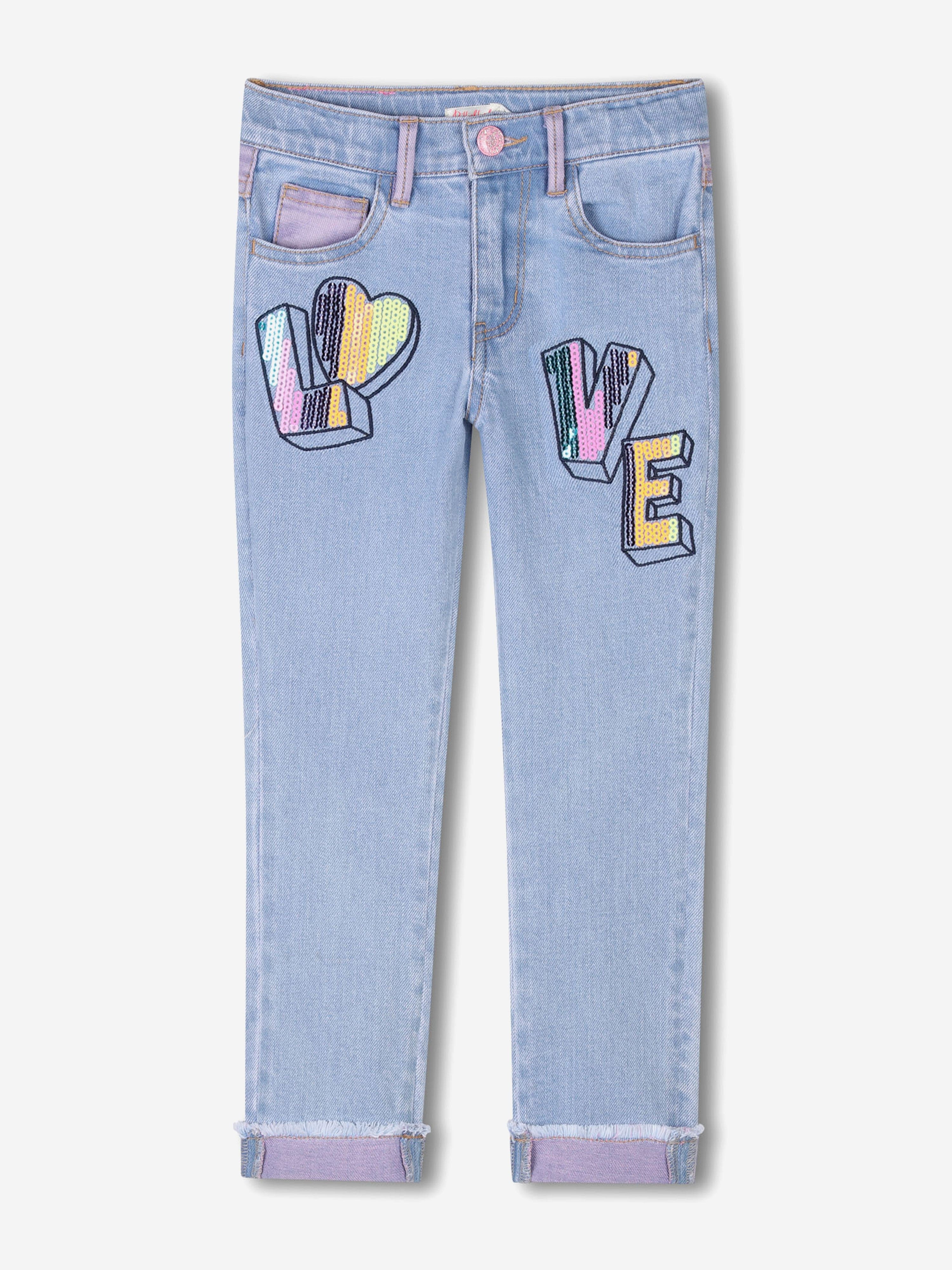 Girls Sequin Love Jeans in Blue Many Kinds Of Sale Online