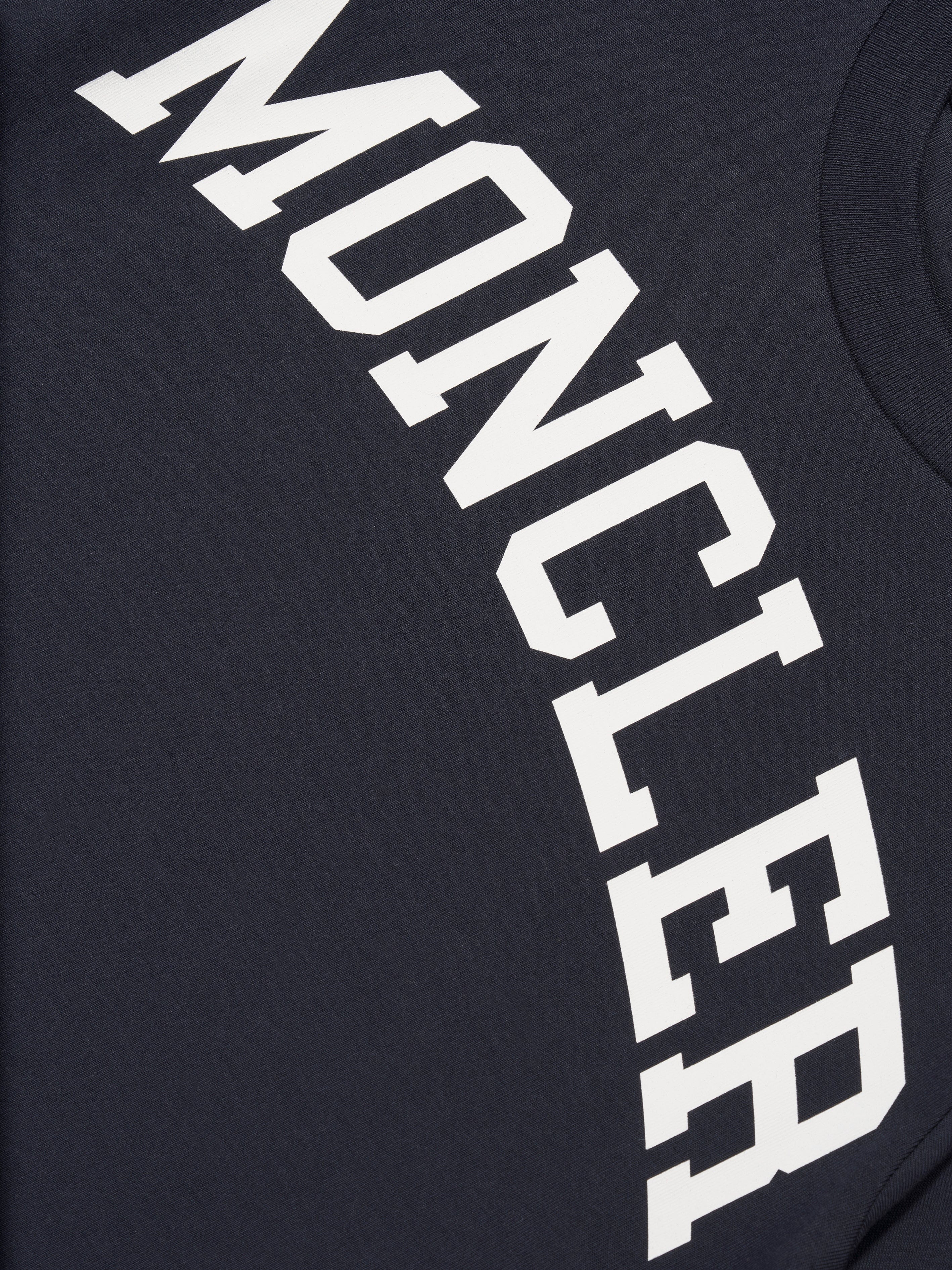 Moncler Enfant Boys Logo Print T-Shirt in Navy Sale Supply