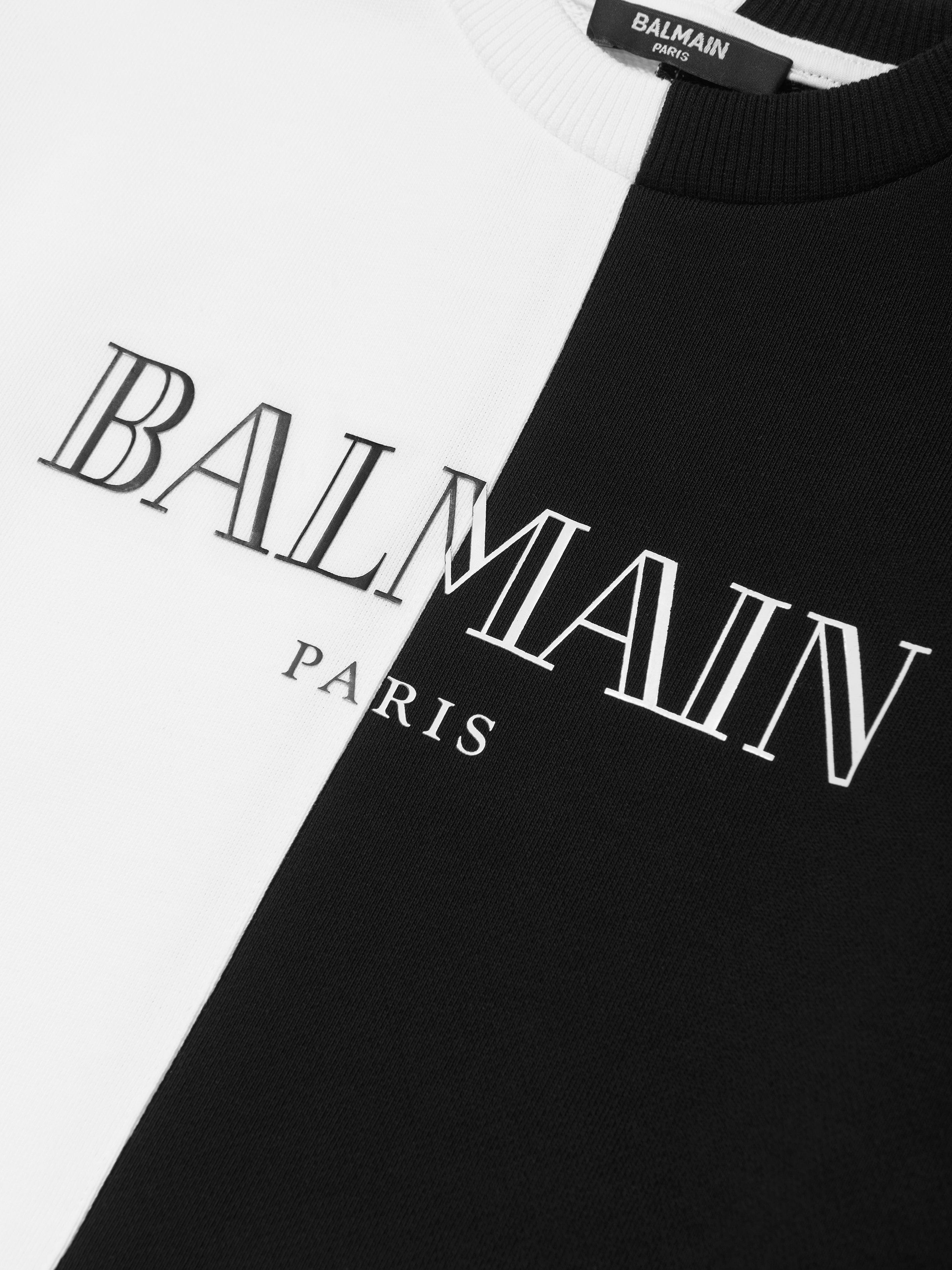 Balmain Kids Colourblock Sweatshirt in White Enjoy Online
