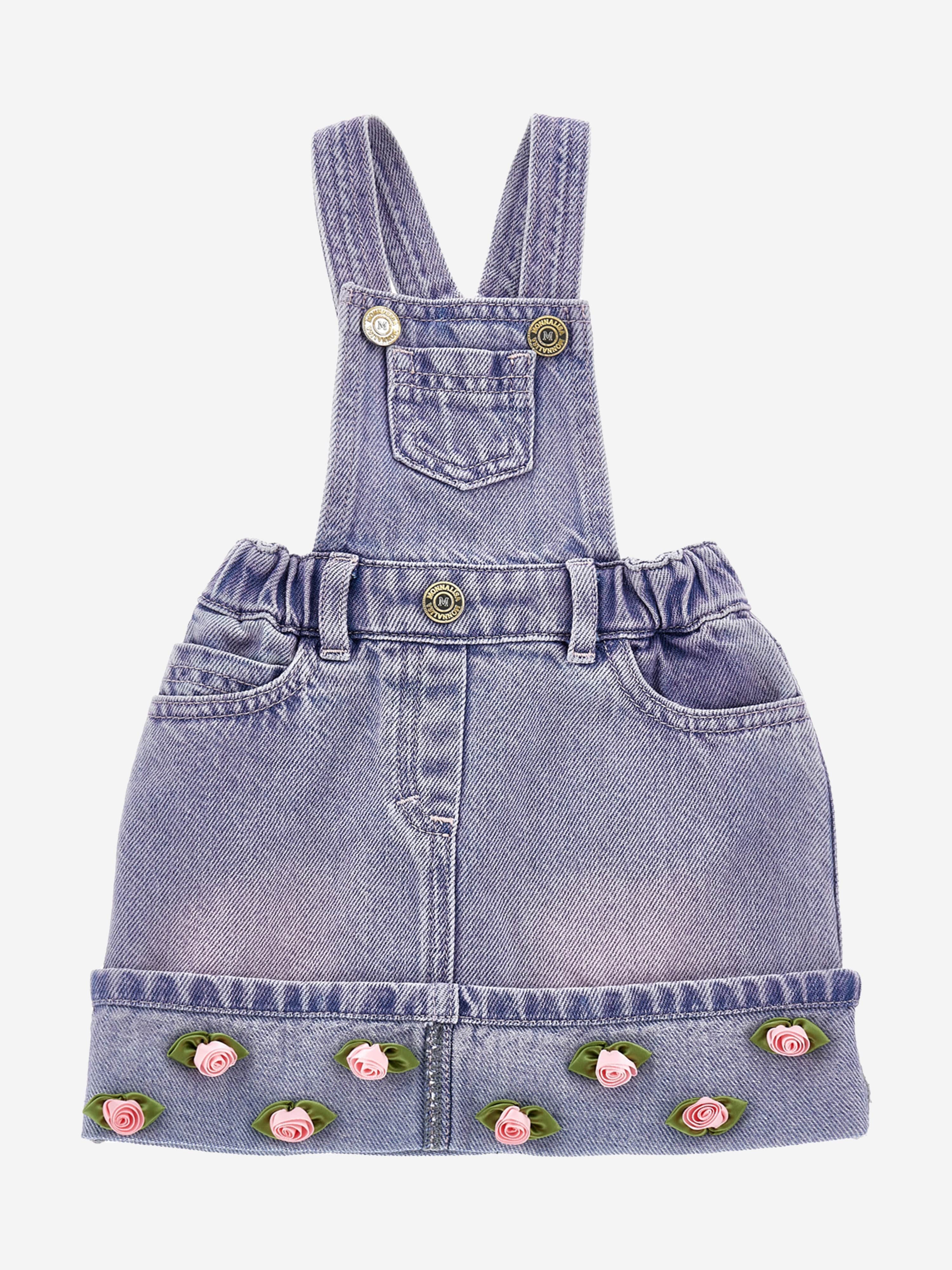 Baby Girls Rose Denim Dungaree Dress in Blue Cheap Outlet Locations