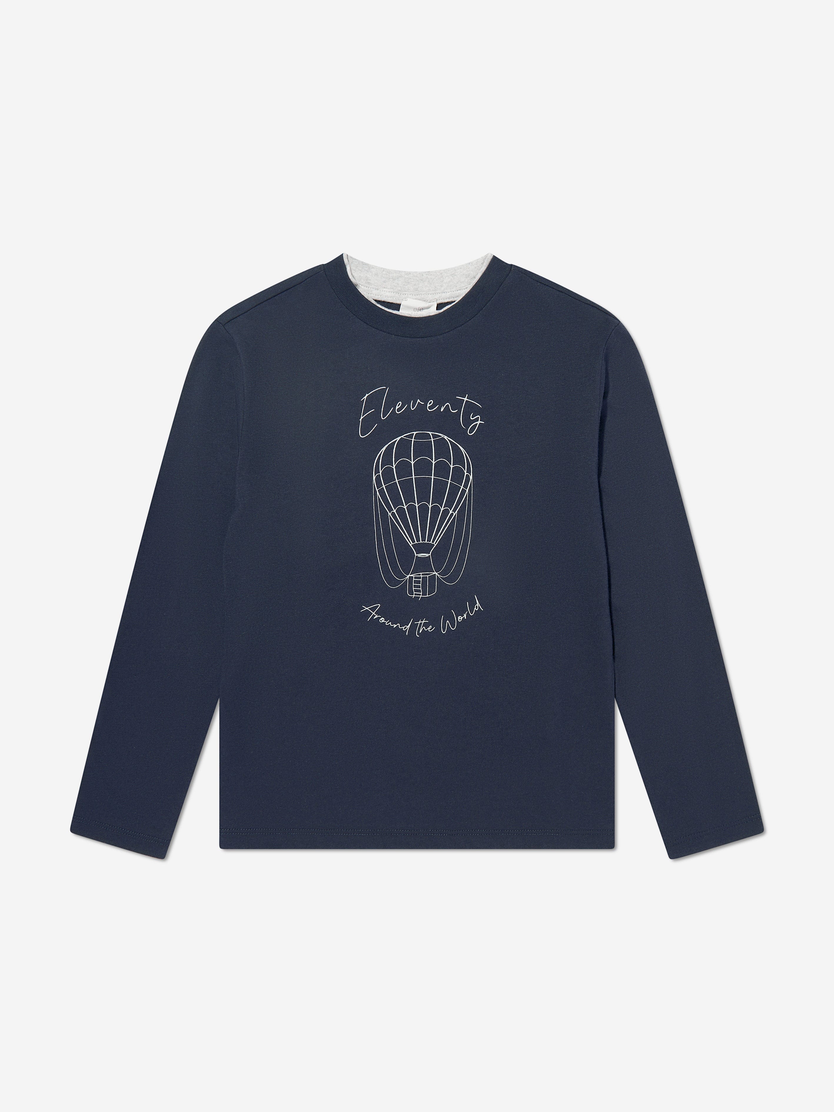 Eleventy Boys Long Sleeve T-Shirt in Navy Pay With Visa Sale Online