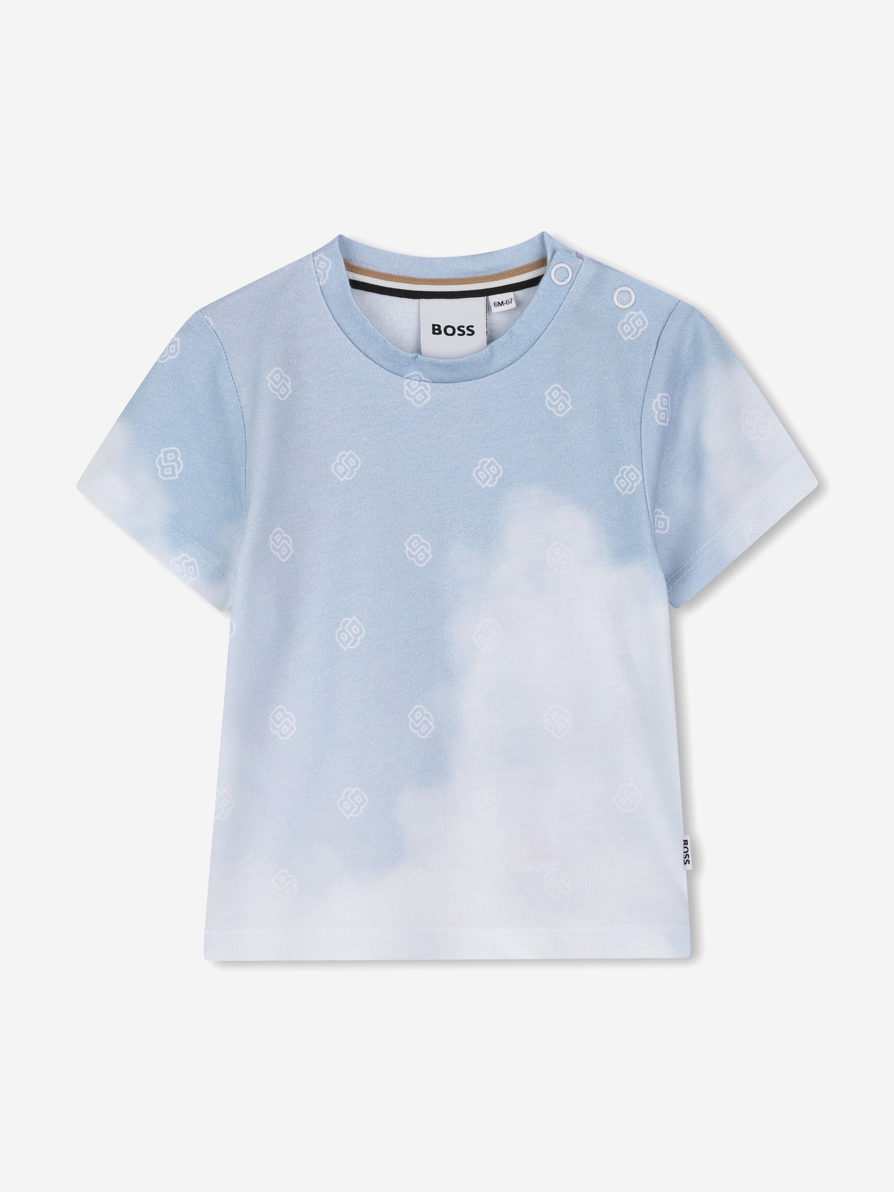 BOSS Baby Boys Cloud Print T-Shirt in Blue Discount Online