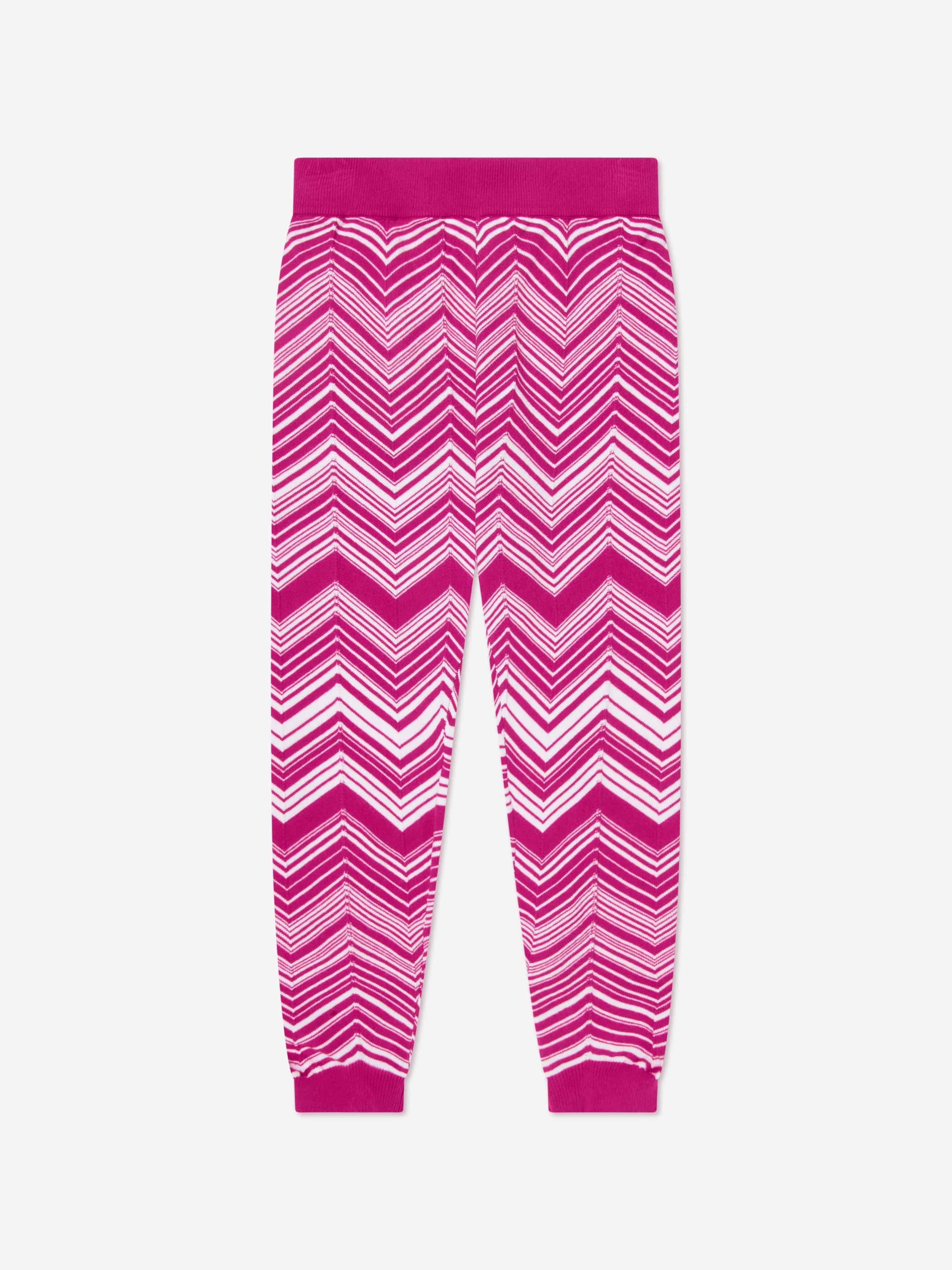 Missoni Girls Zigzag Knitted Leggings in Pink Popular Online