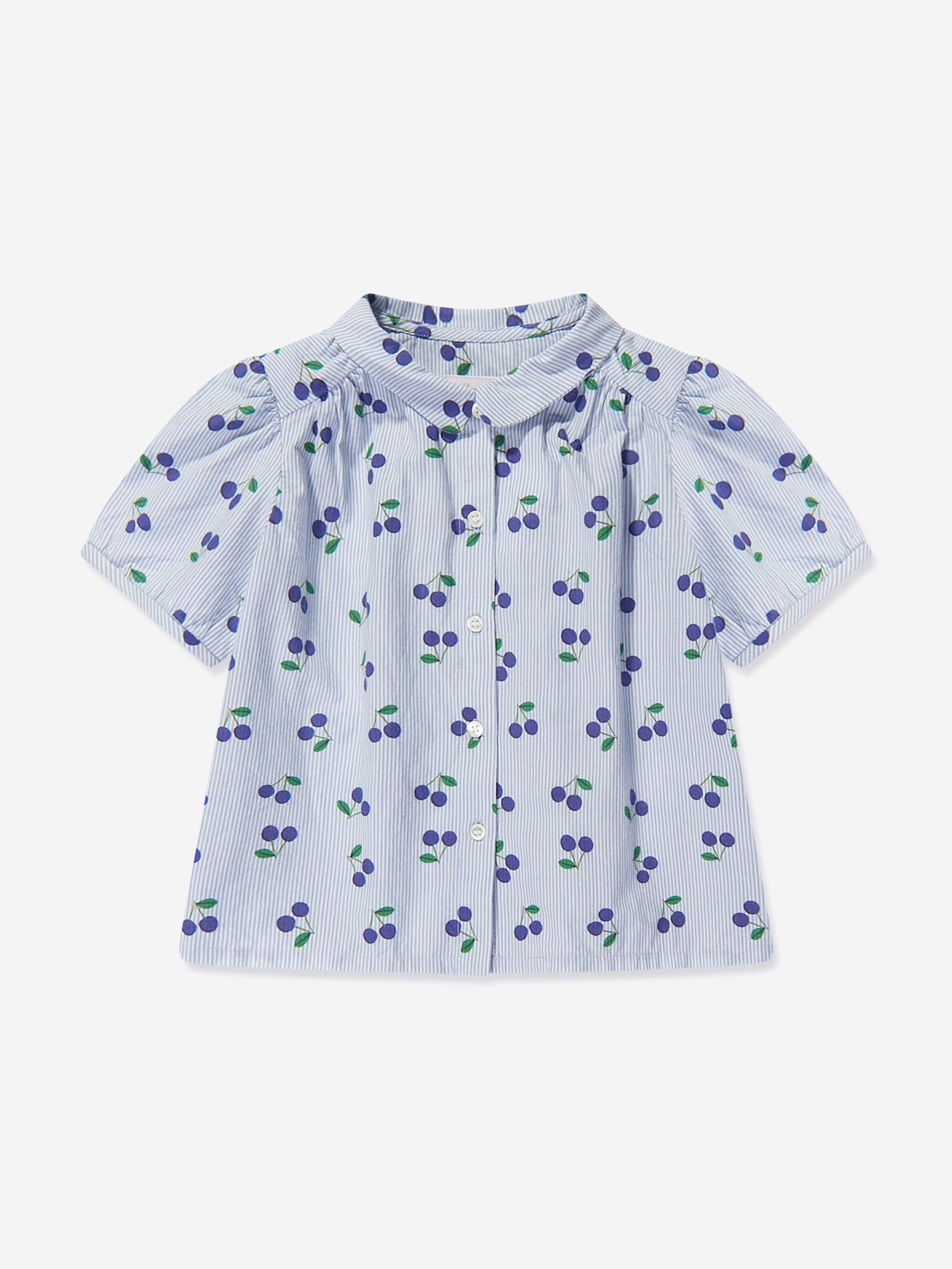 Bonpoint Girls Adele Blouse in Blue Best Wholesale