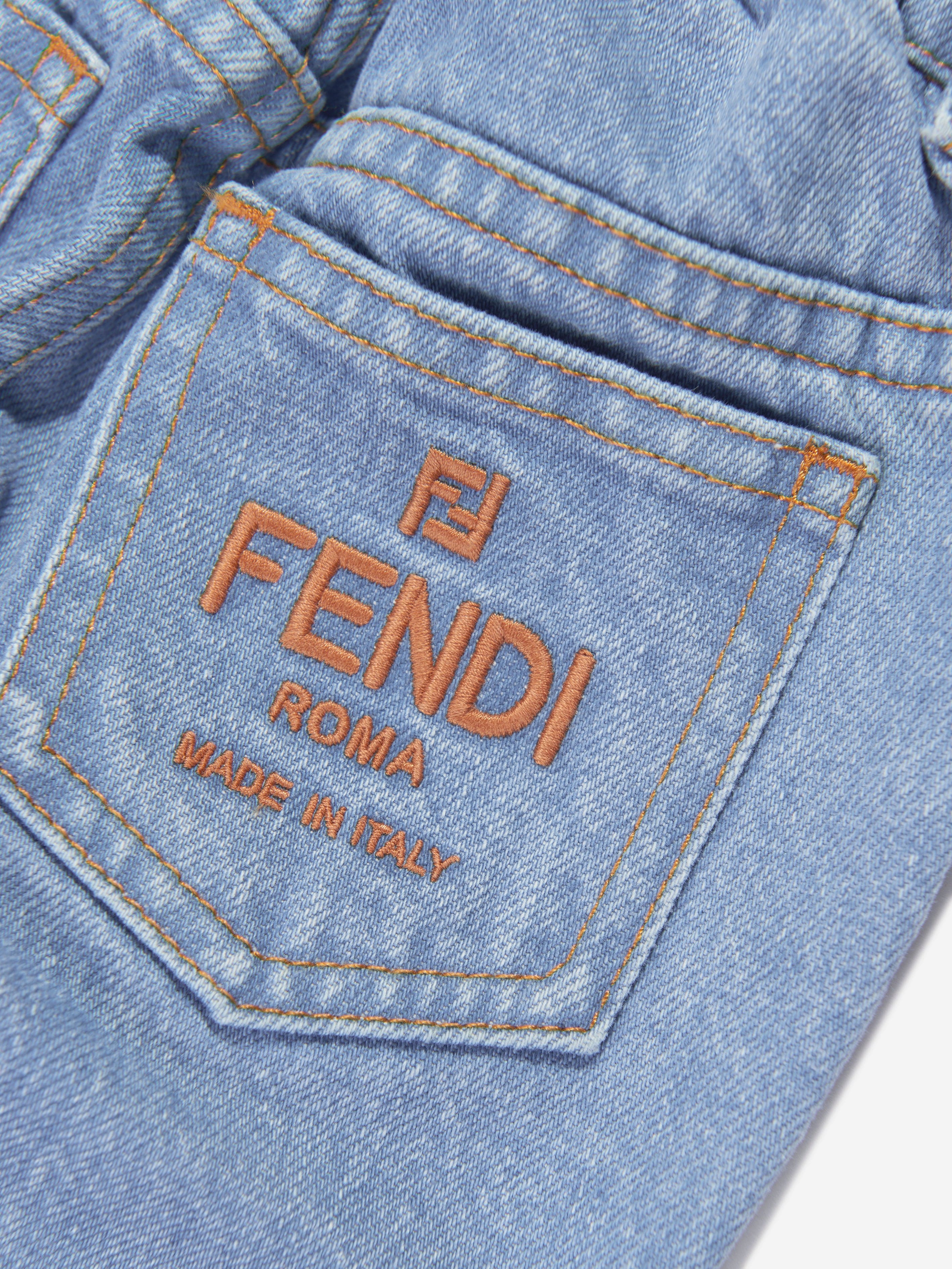Fendi Baby Boys Denim Jeans in Blue Cost For Sale
