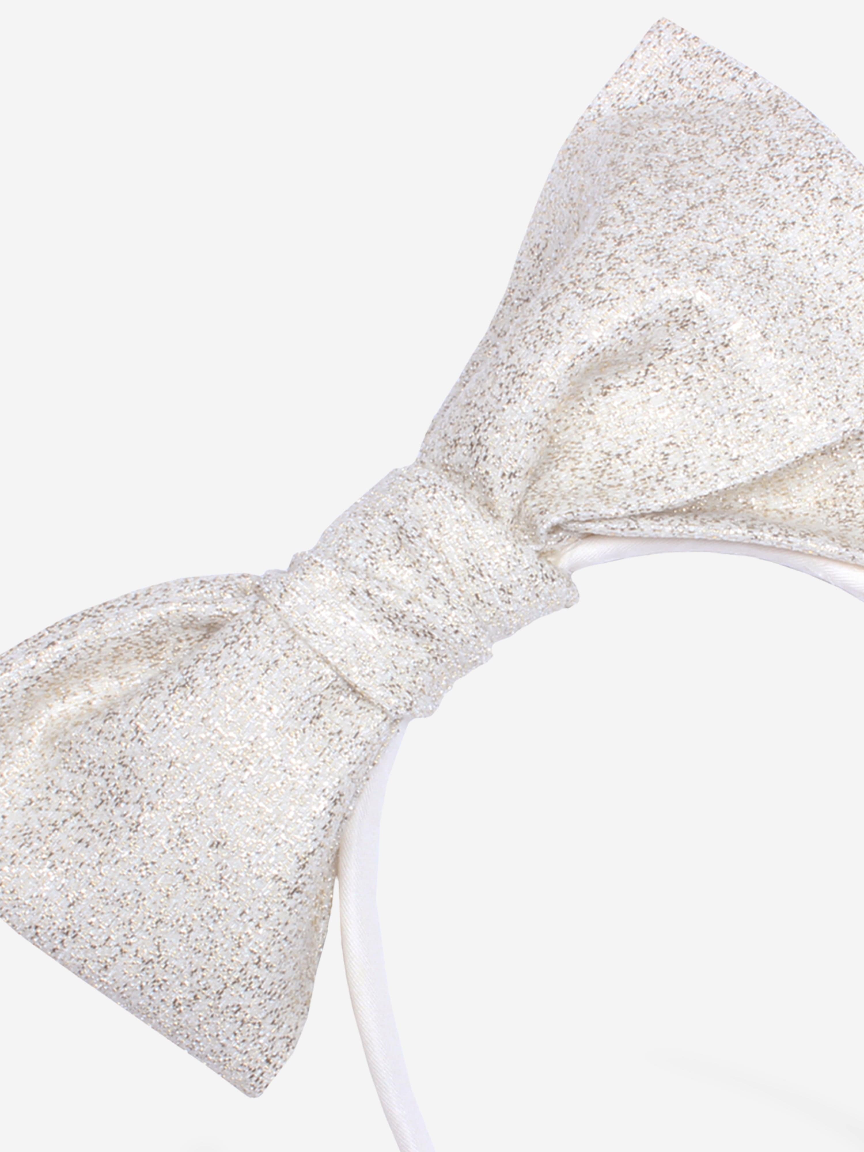 Girls Origami Jacquard Bow Headband in Gold Best Wholesale