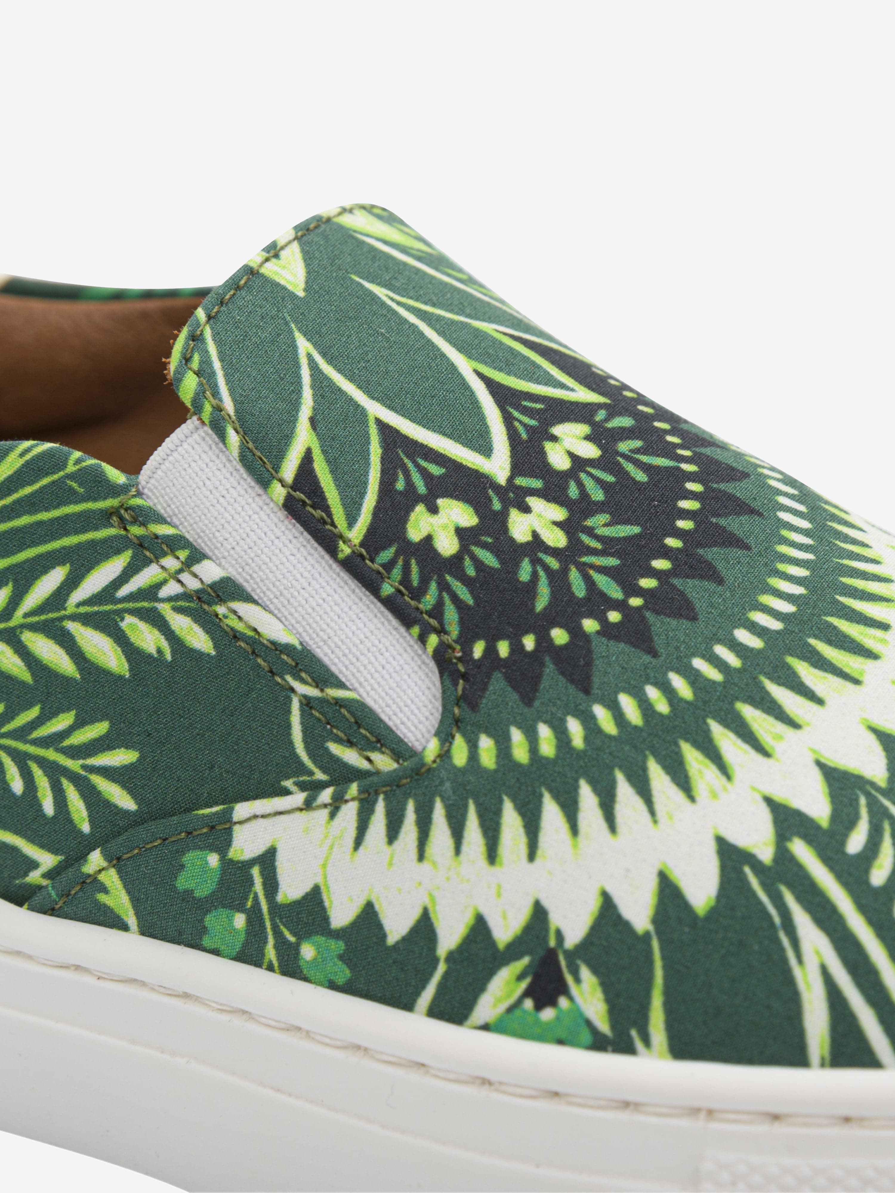 Etro Boys Floral Paisley Trainers in Green Sale Professional