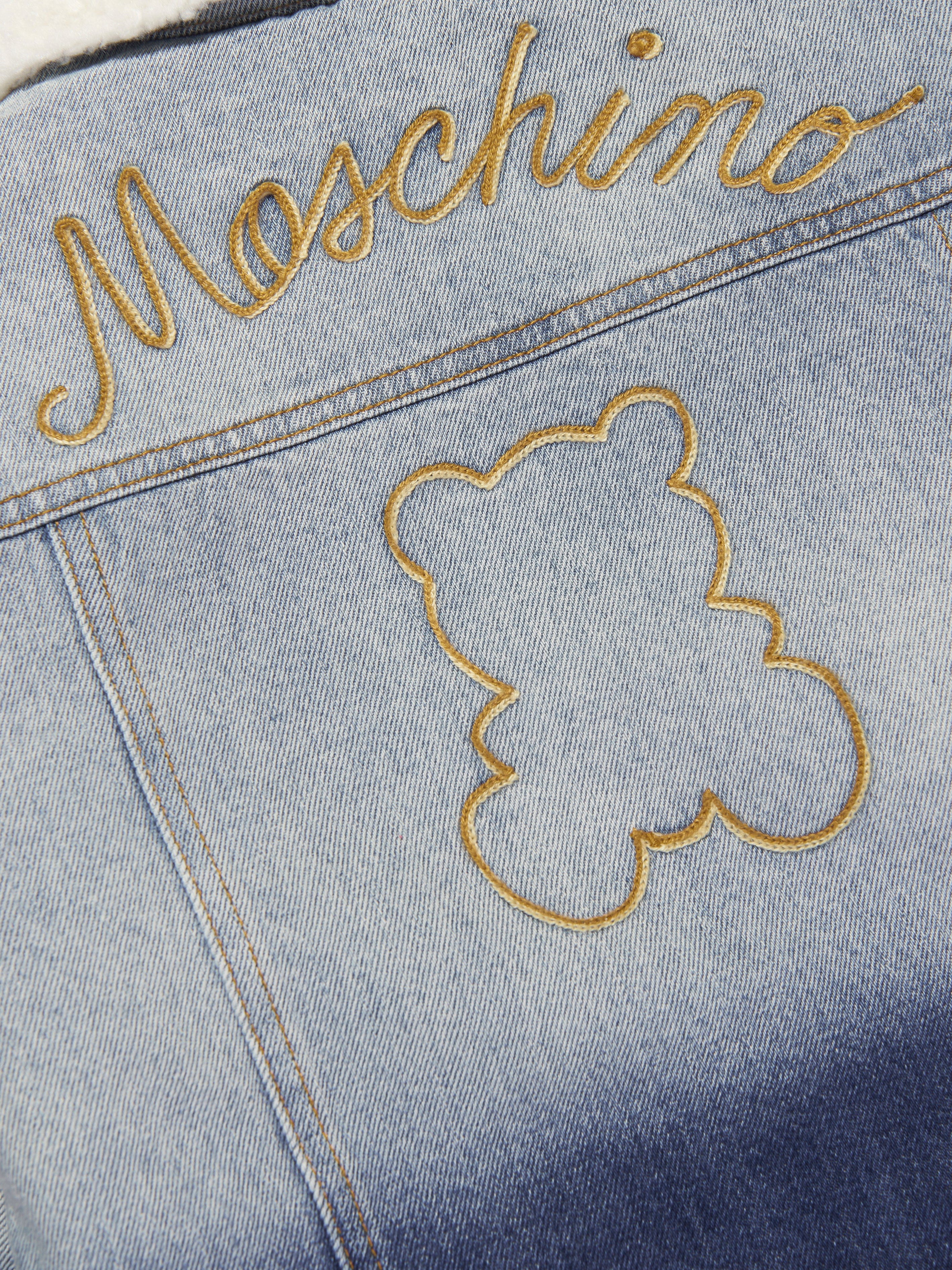 Moschino Kids Logo Denim Jacket in Blue Reliable For Sale