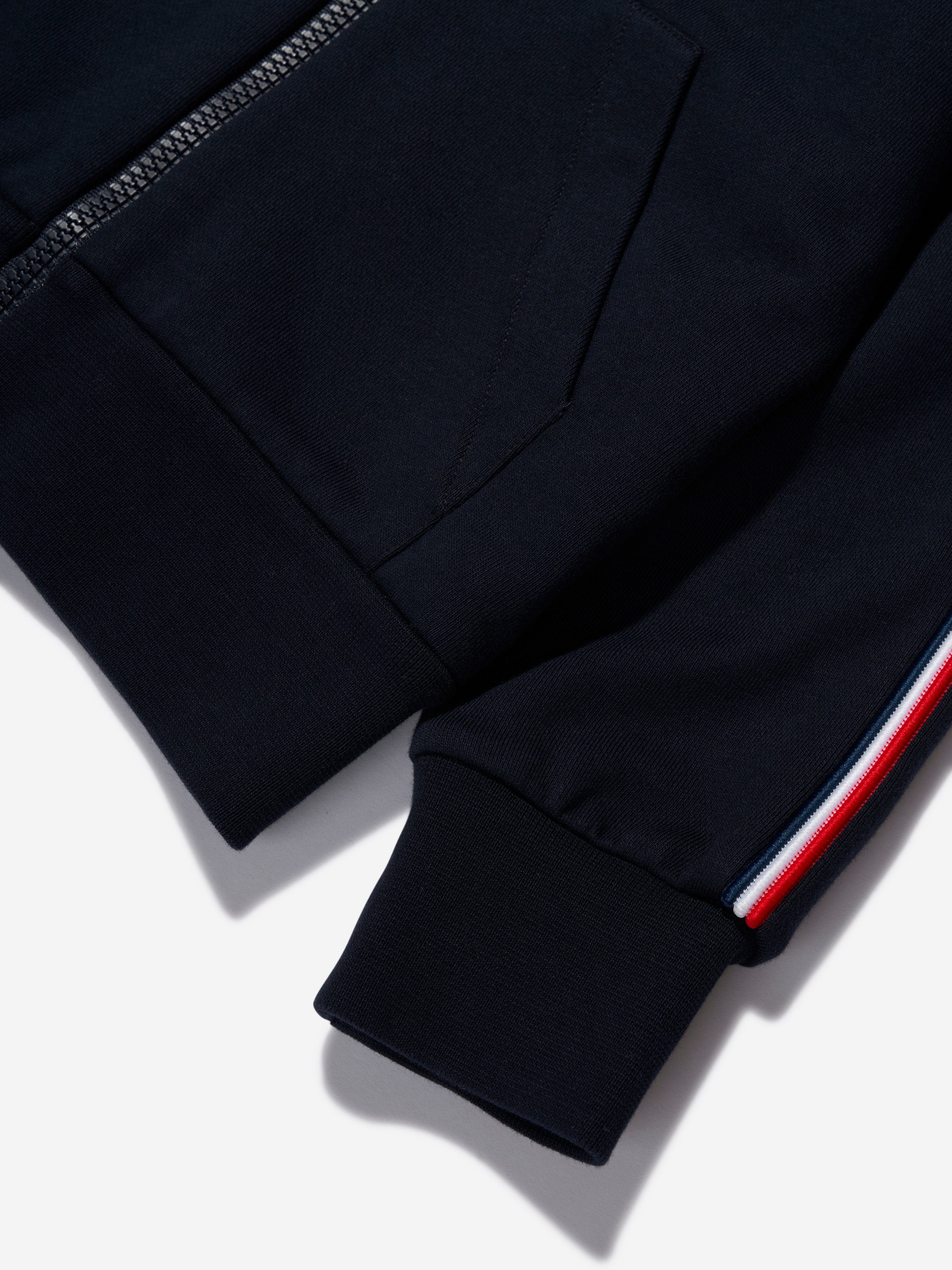 Moncler Enfant Boys Logo Zip Up Top in Navy Clearance 2025 New