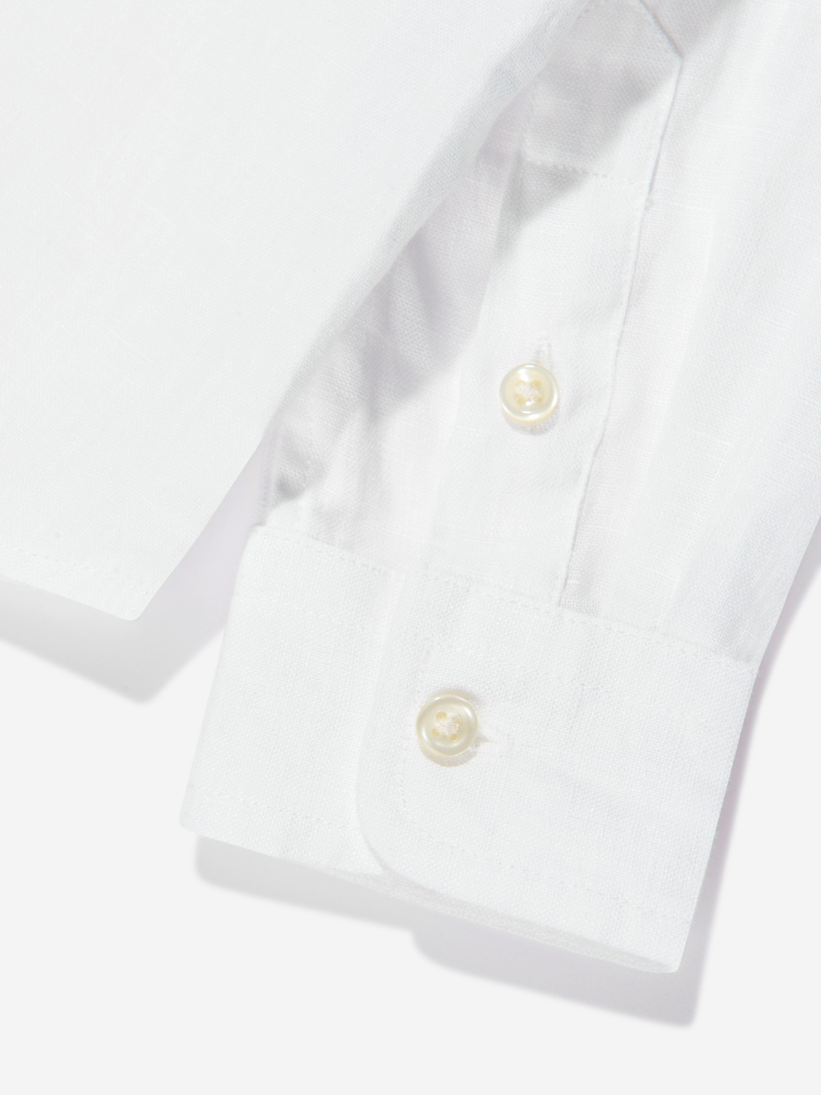 Ralph Lauren Boys Linen Shirt in White Clearance Cheapest Pice