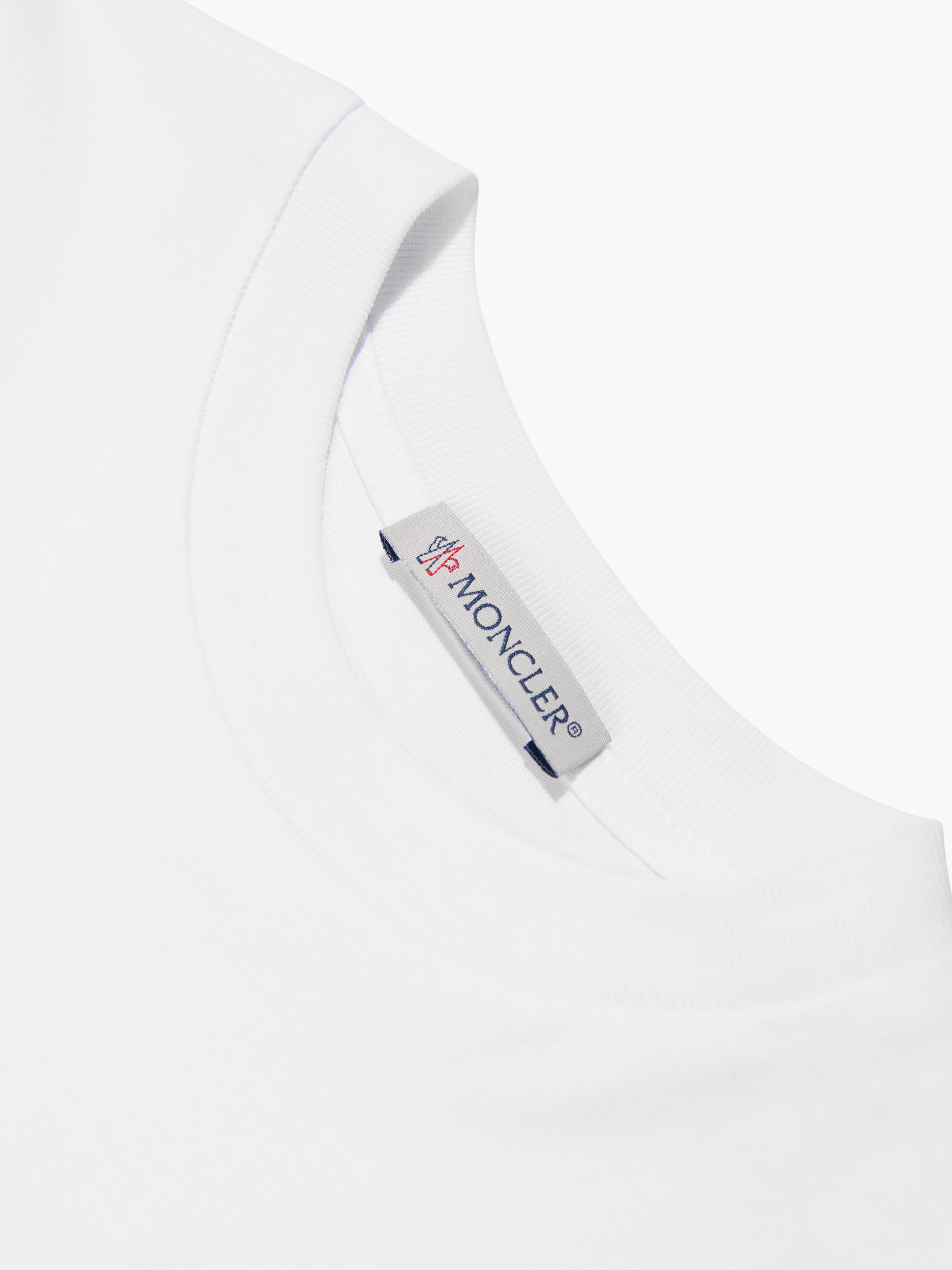 Moncler Enfant Kids Logo T-Shirt in White Free Shipping Inexpensive