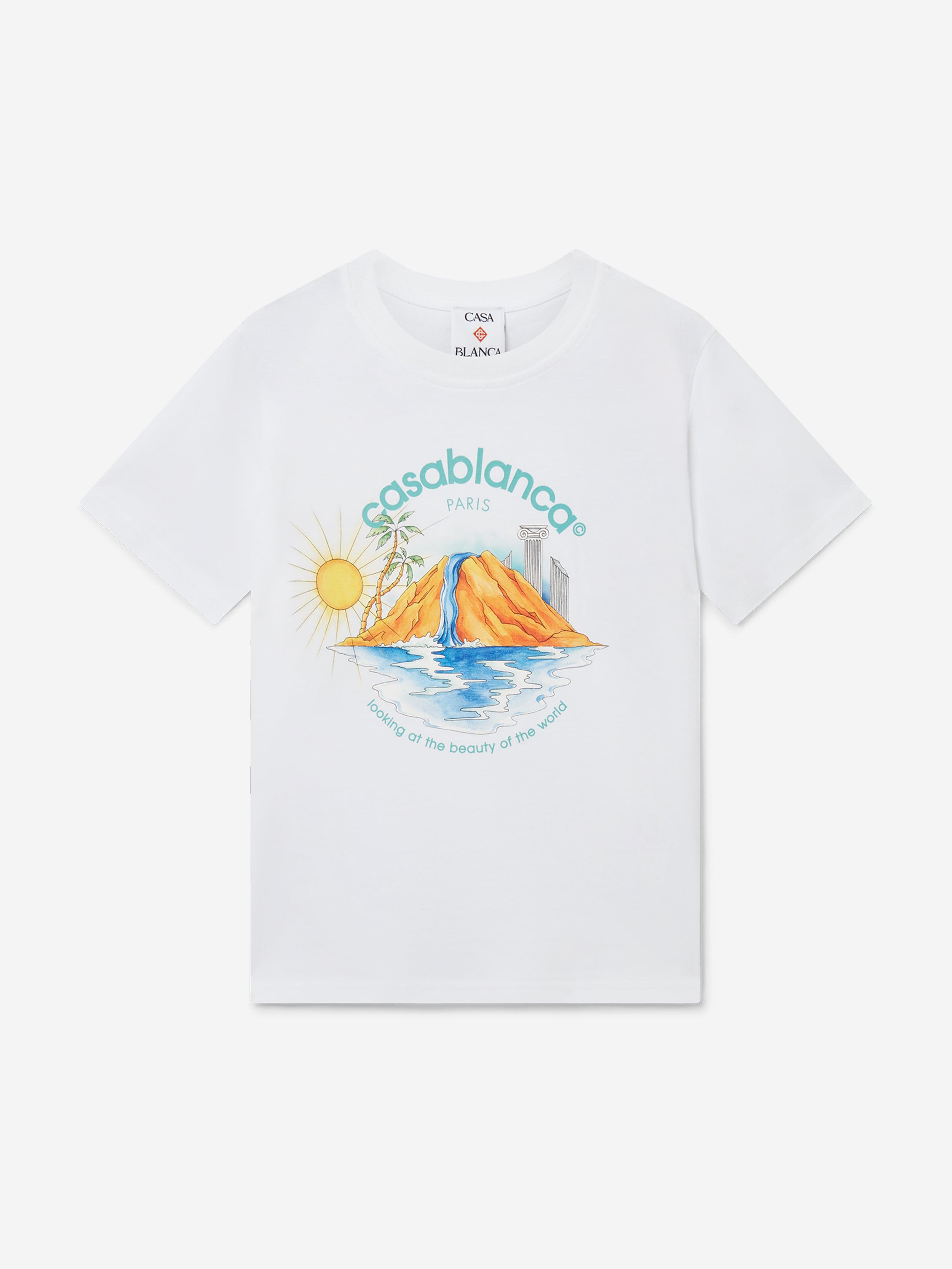 Casablanca Kids Oasis Print T-Shirt in White Buy Cheap Popular