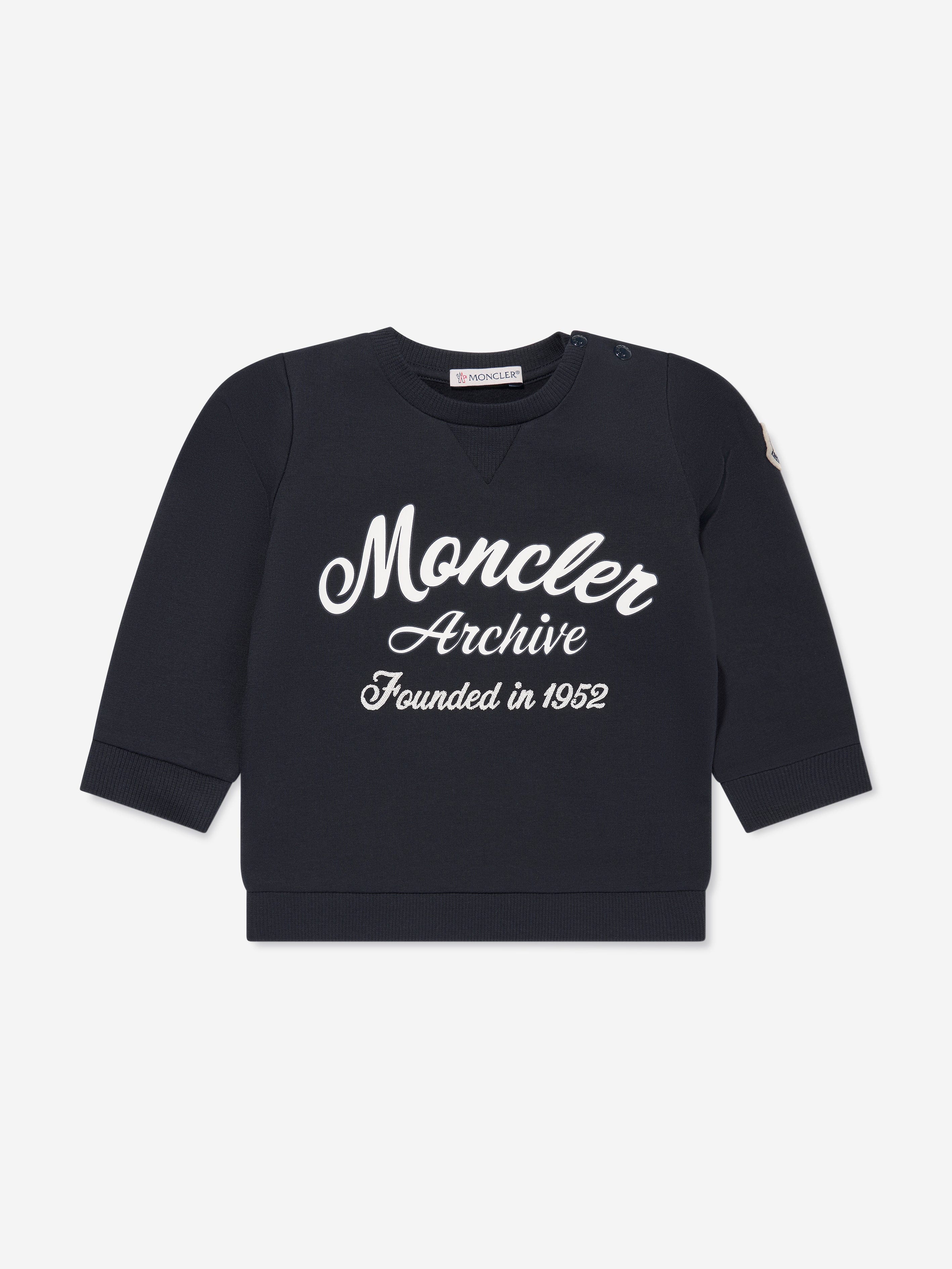 Moncler Enfant Baby Boys Logo Sweatshirt in Navy For Sale Free Shipping