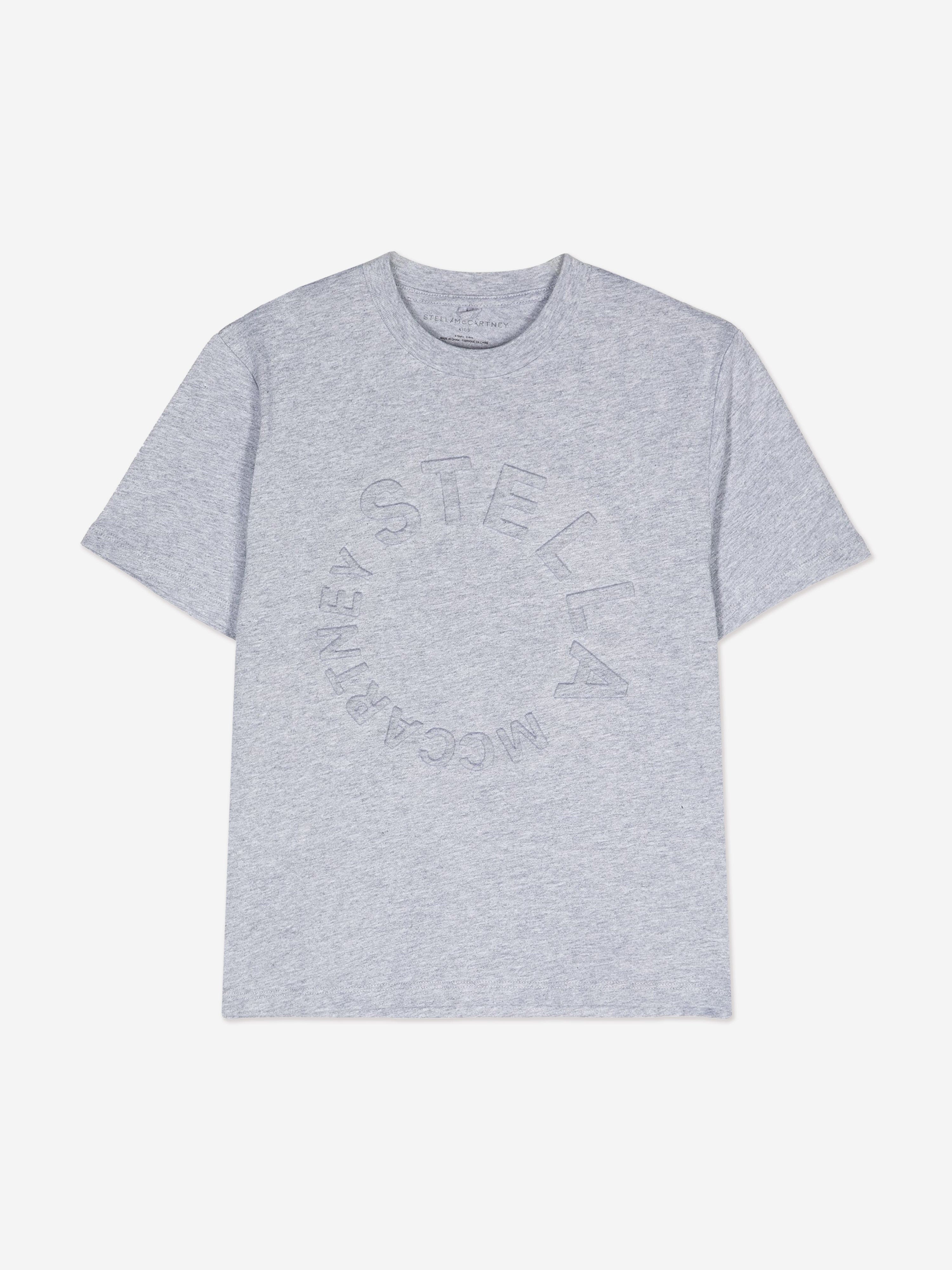 Stella McCartney Boys Circle Logo T-Shirt in Grey Cheap Sale The Cheapest