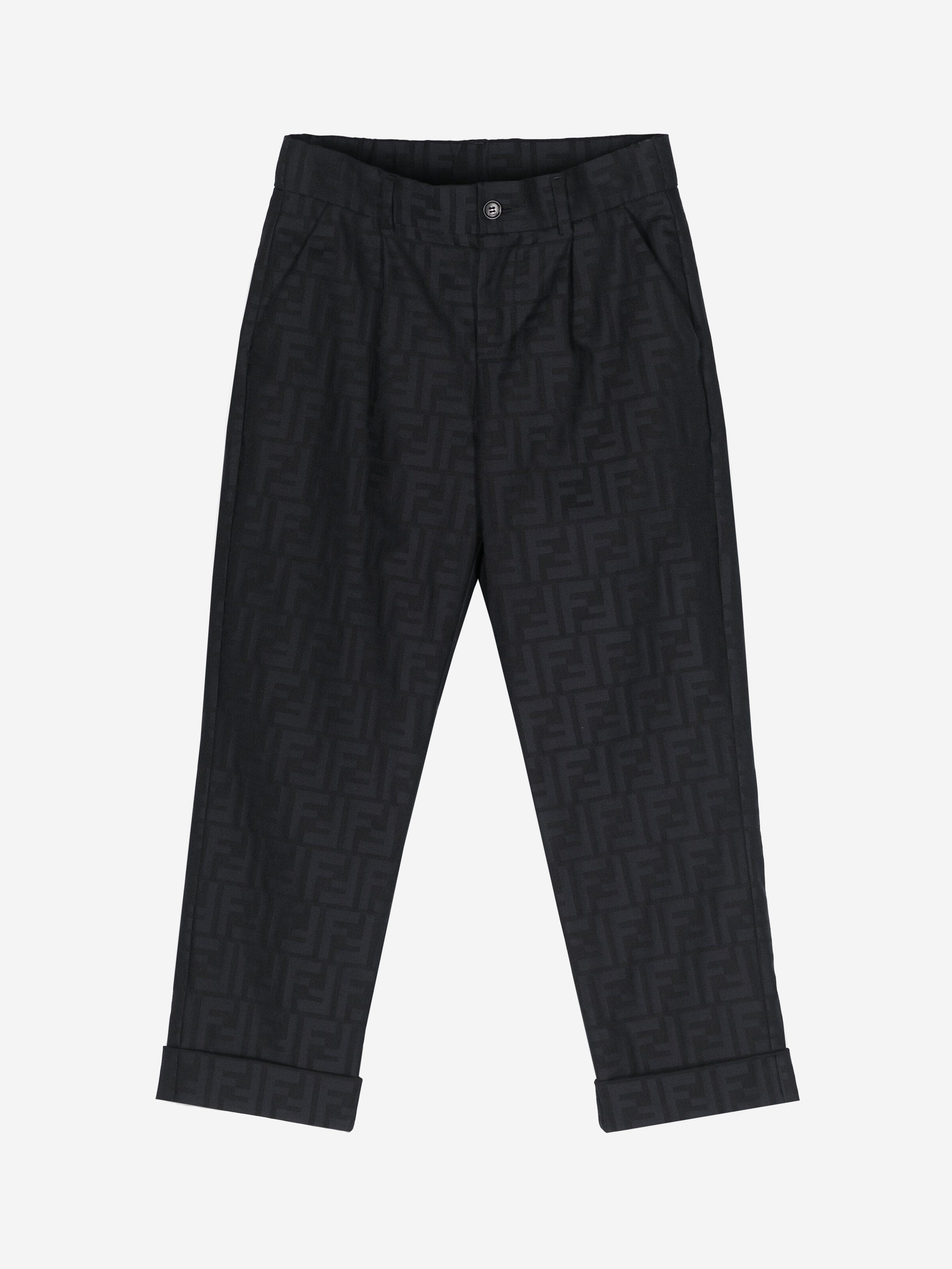 Fendi Boys FF Jacquard Trousers in Navy Amazon For Sale