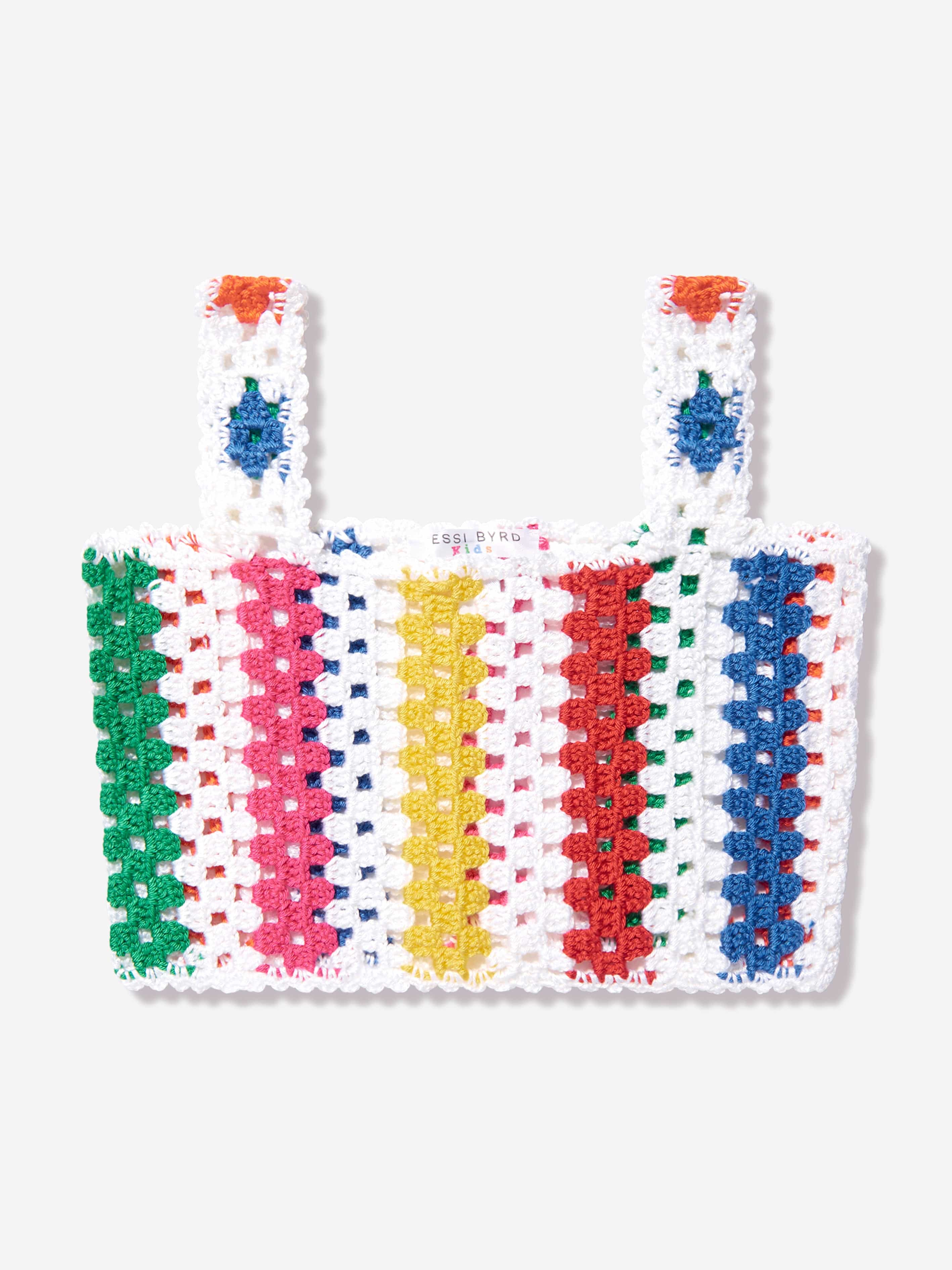 Nessi Byrd Girls Striped Rainbow Crop Top in Multicolour Clearance Big Sale