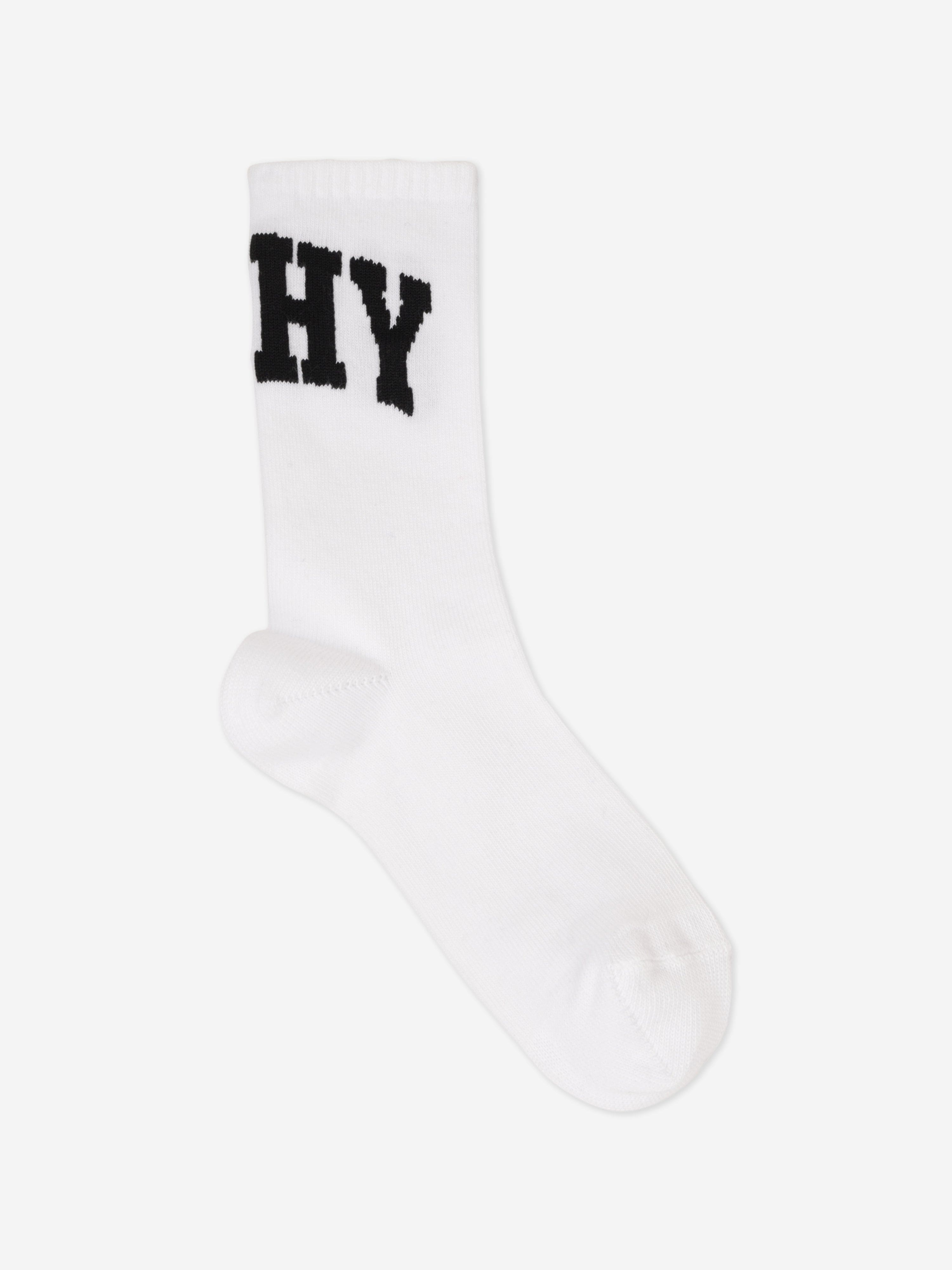 Boys Jacquard Logo Socks in White Buy Cheap Low Shipping
