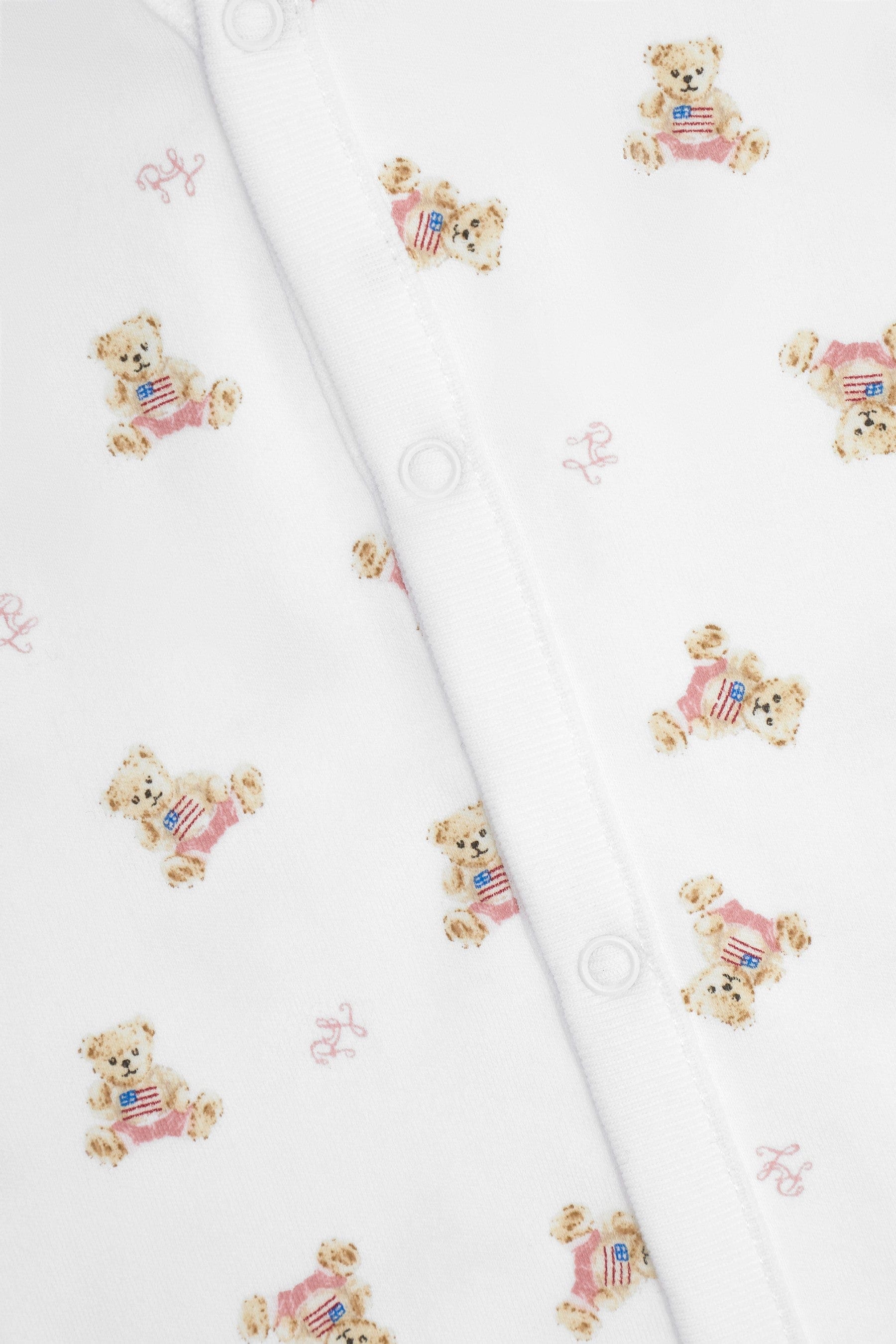 Ralph Lauren Baby Girls Bear Babygrow in White Outlet Amazing Pice