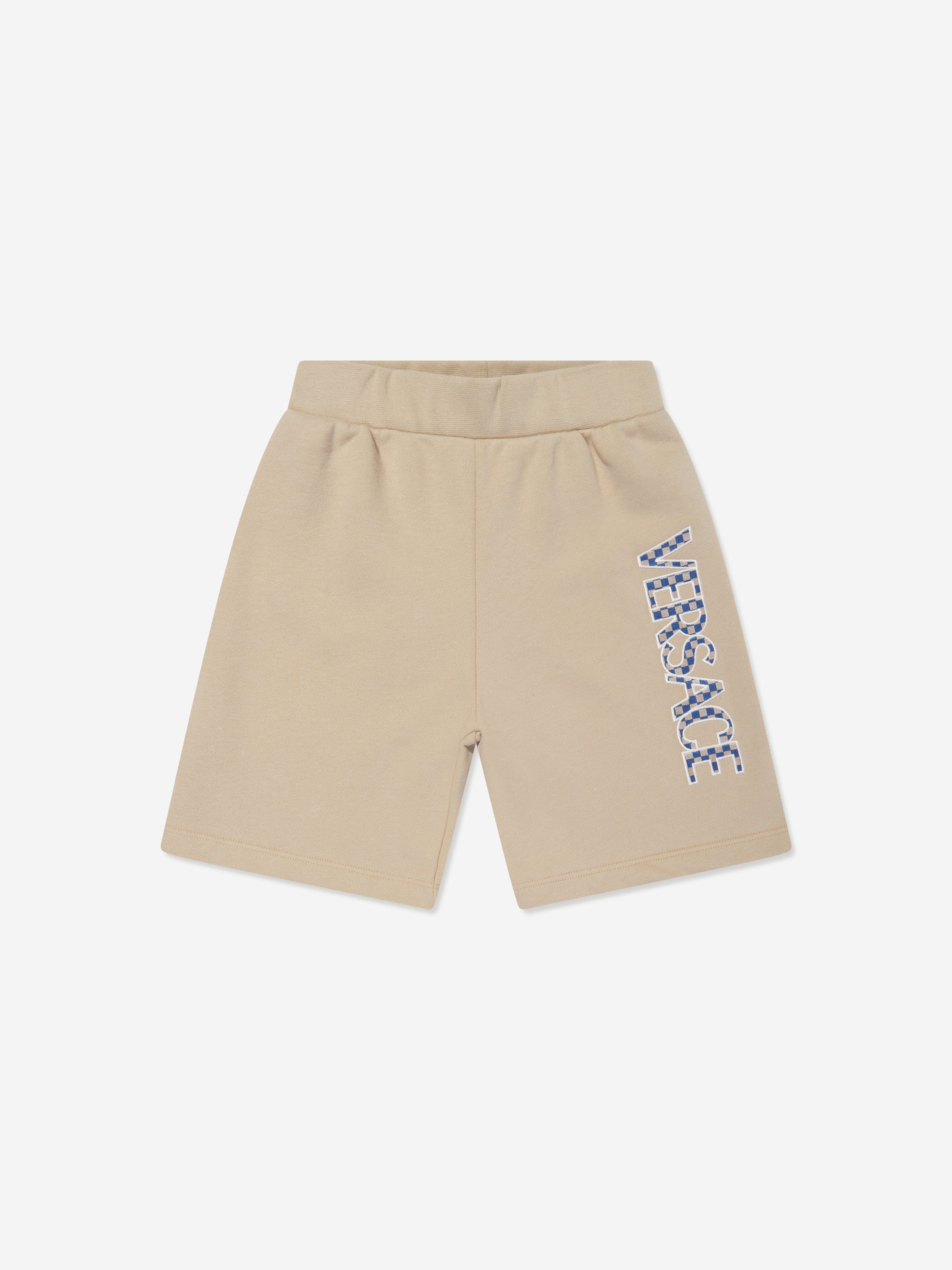 Versace Boys Fleece Logo Shorts in Beige Pictures Cheap Pice