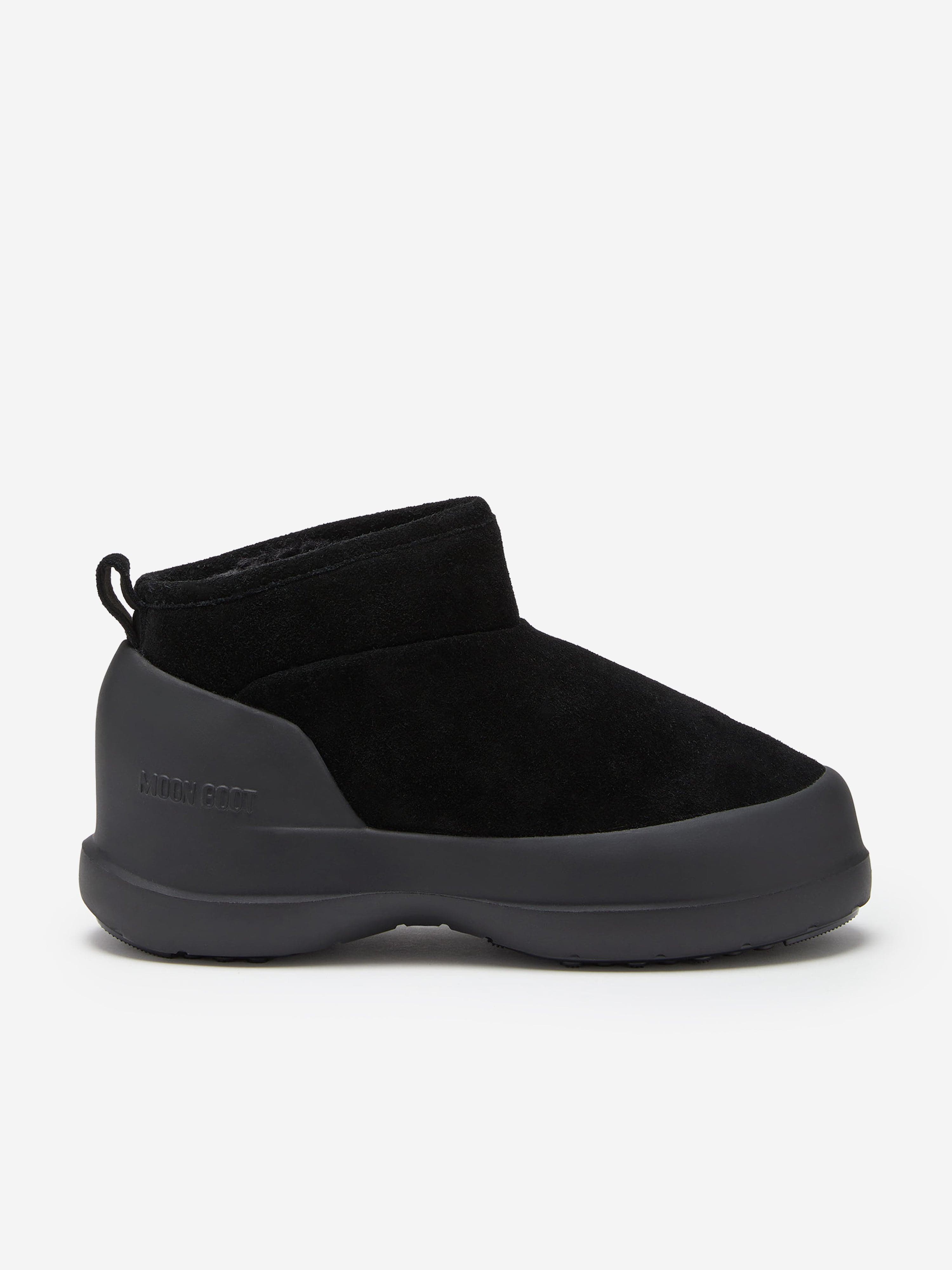Moon Boot Kids Luna Low Suede Boots in Black Cheapest