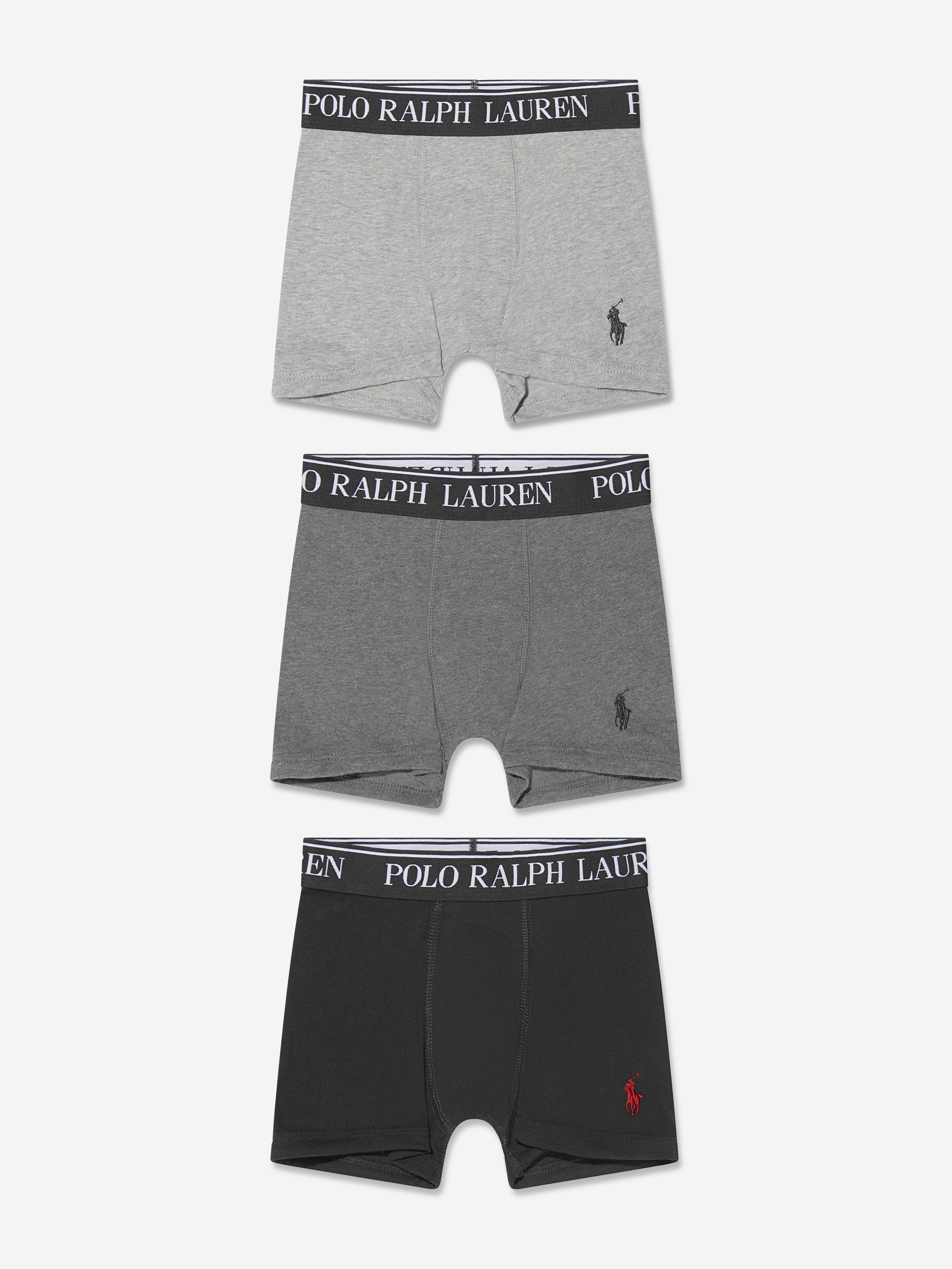Ralph Lauren Boys 3 Pack Boxer Shorts Set in Grey Finishline For Sale