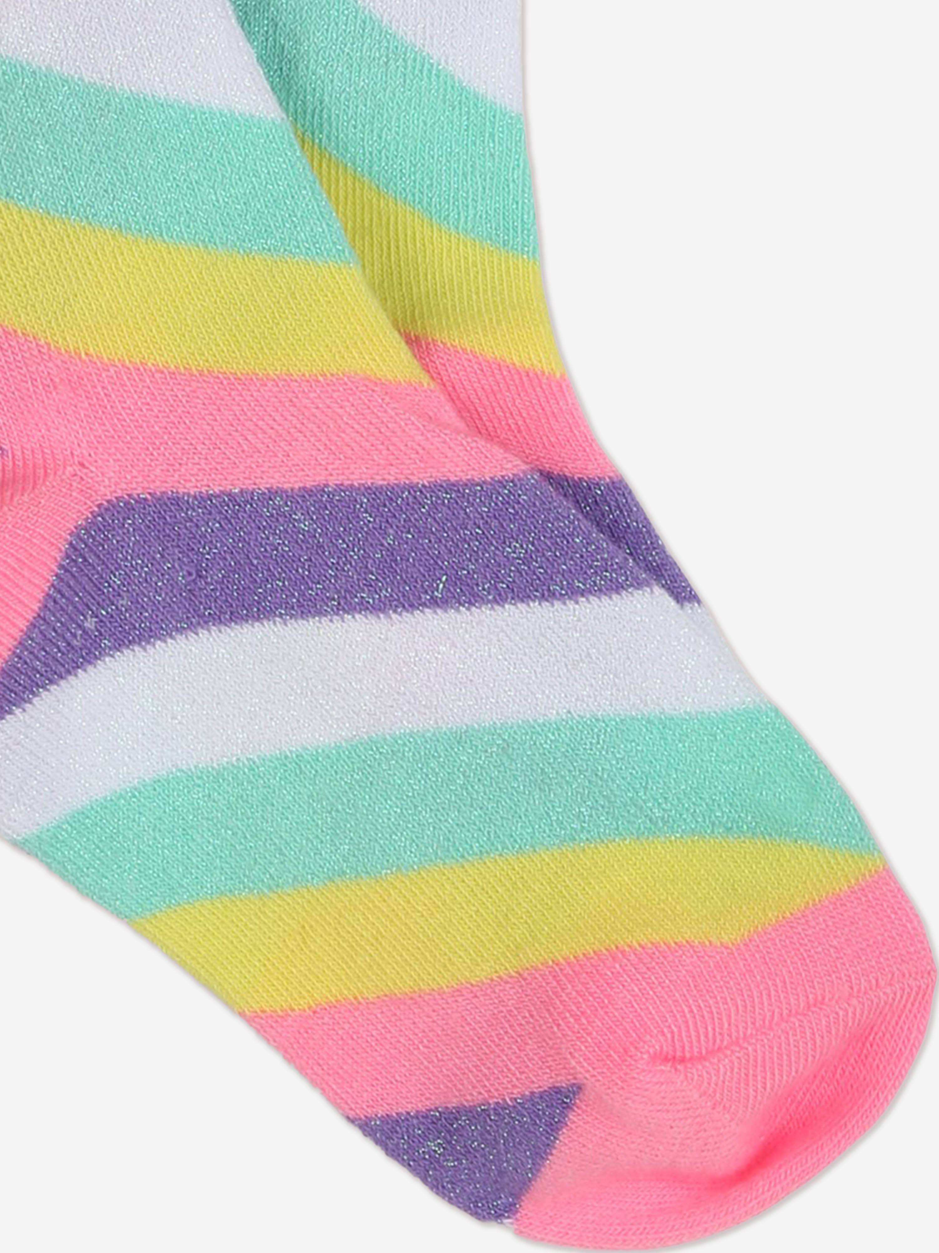 Girls Striped Logo Socks in Multicolour Cheap Sale New Arrival