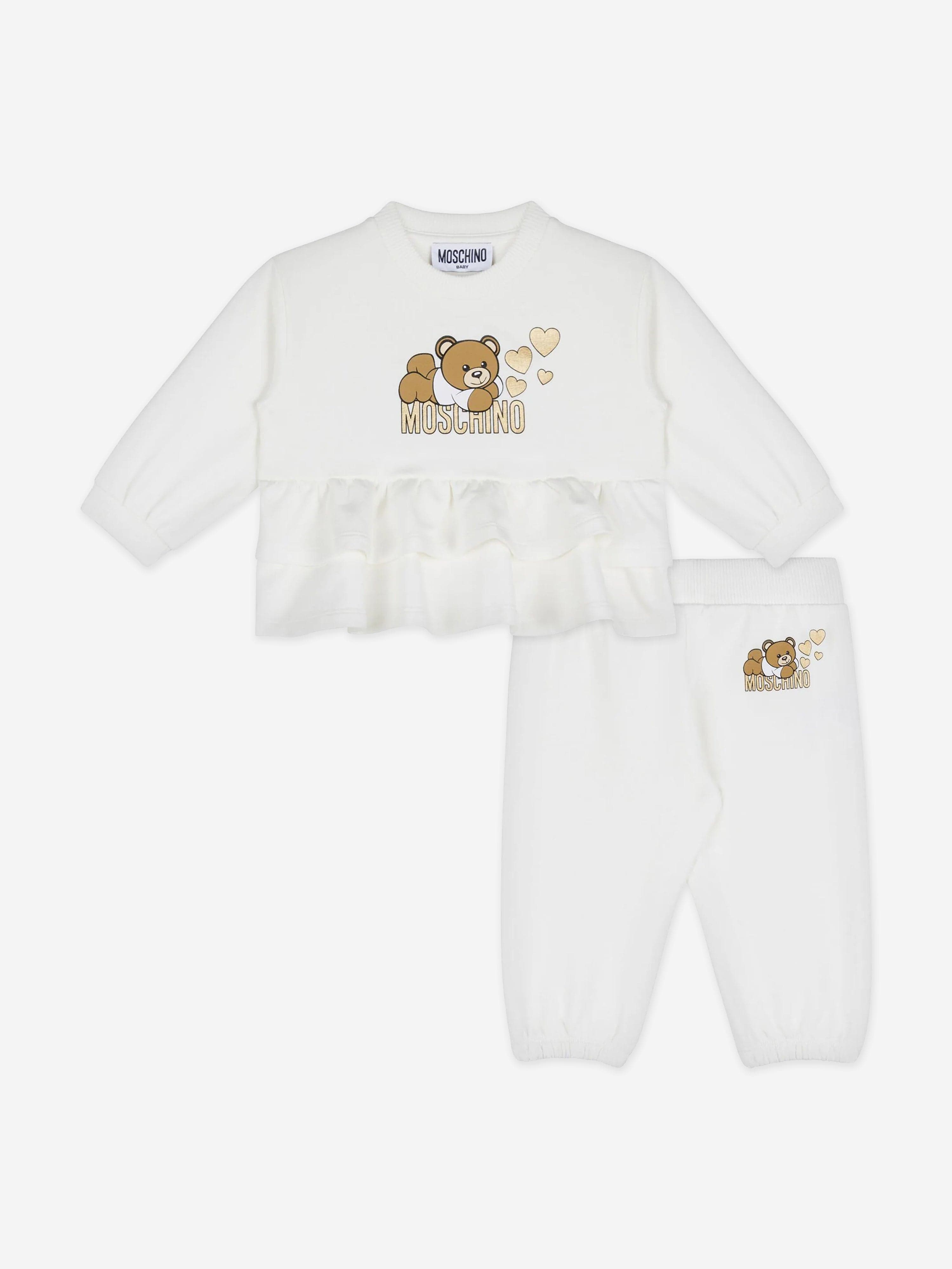 Moschino Baby Girls Bear Logo Tracksuit in Ivory Best Wholesale Sale Online