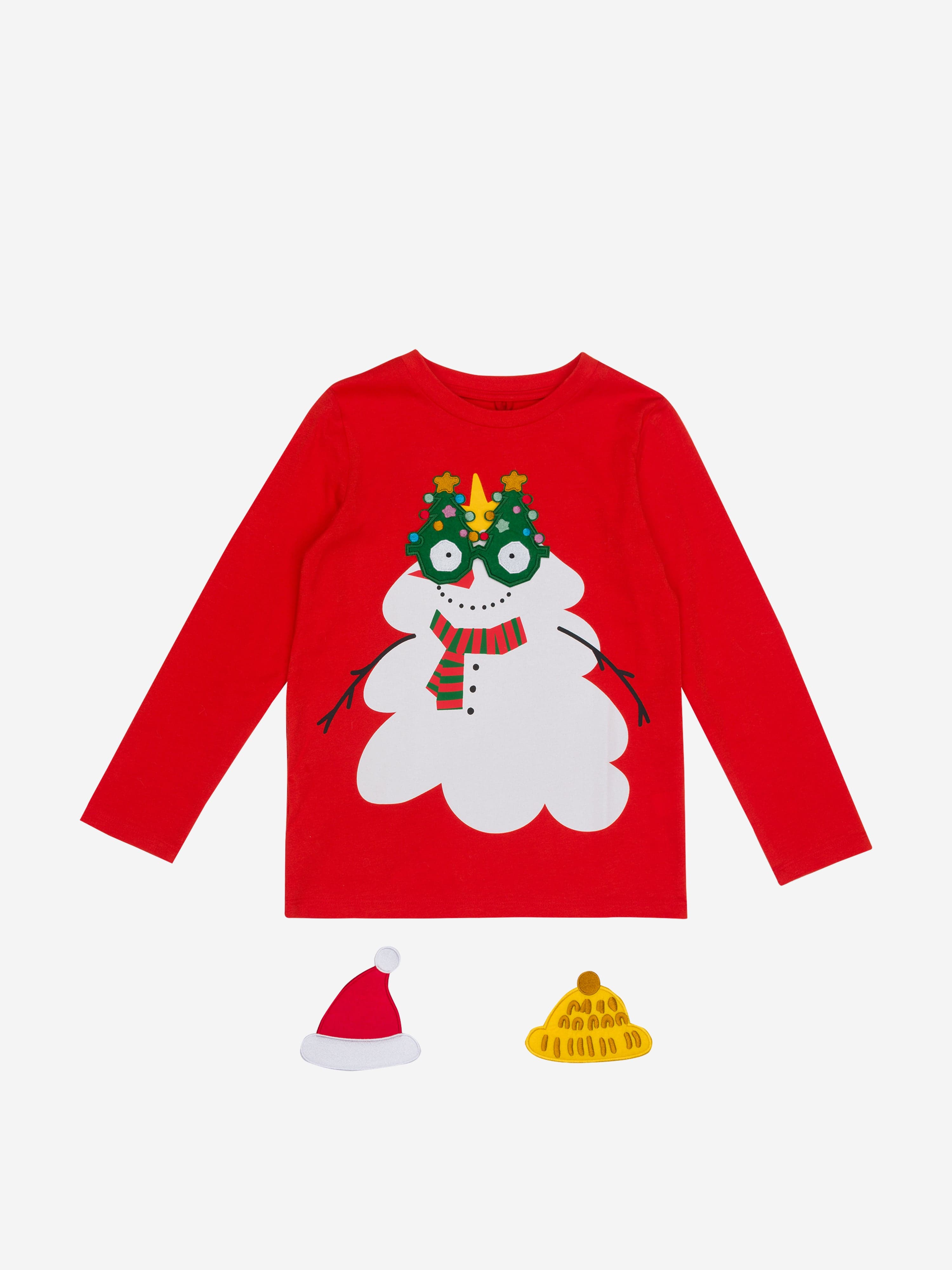 Stella McCartney Kids Xmas T-Shirt With Detachable Appliqu¨¦s in Red View