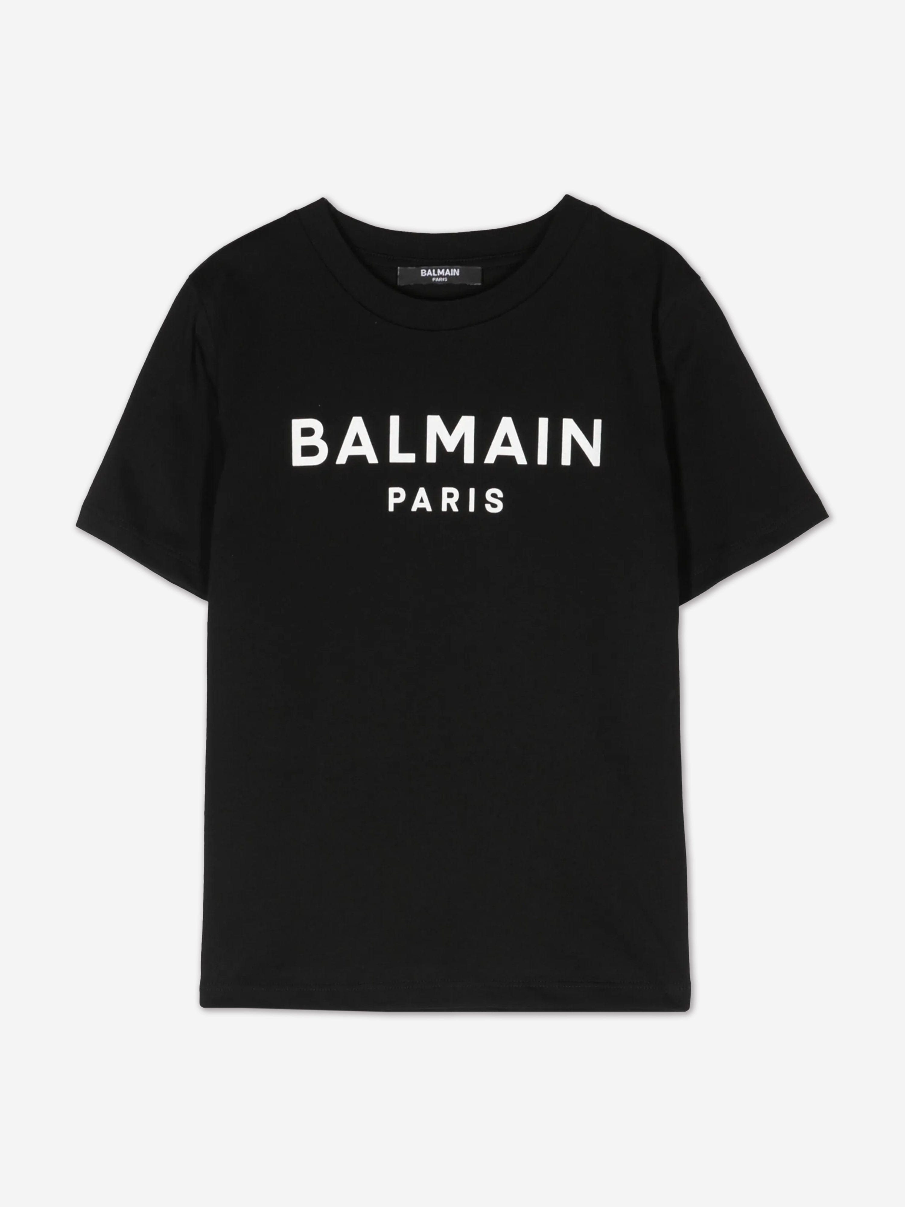 Balmain Kids Logo T-Shirt in Black Sale Footlocker Pictures