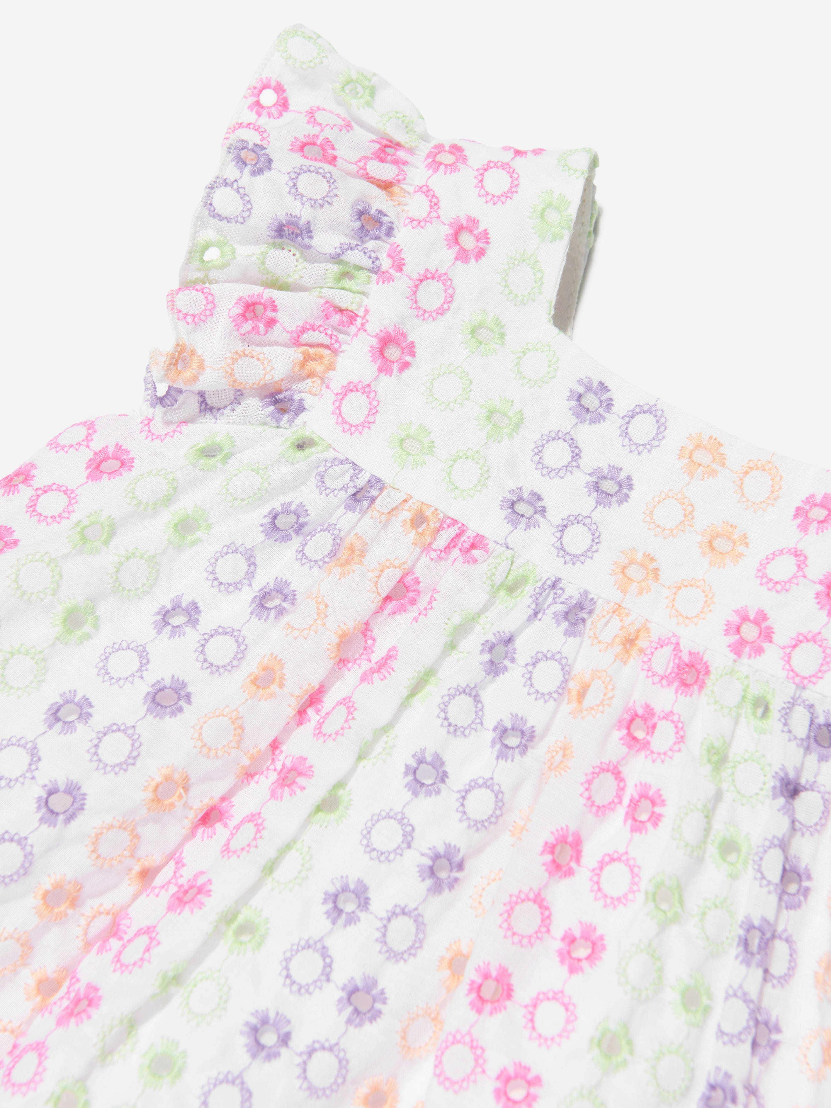 Paz Rodriguez Girls Cotton Embroidered Dress in Multicolour Find Great Cheap Online