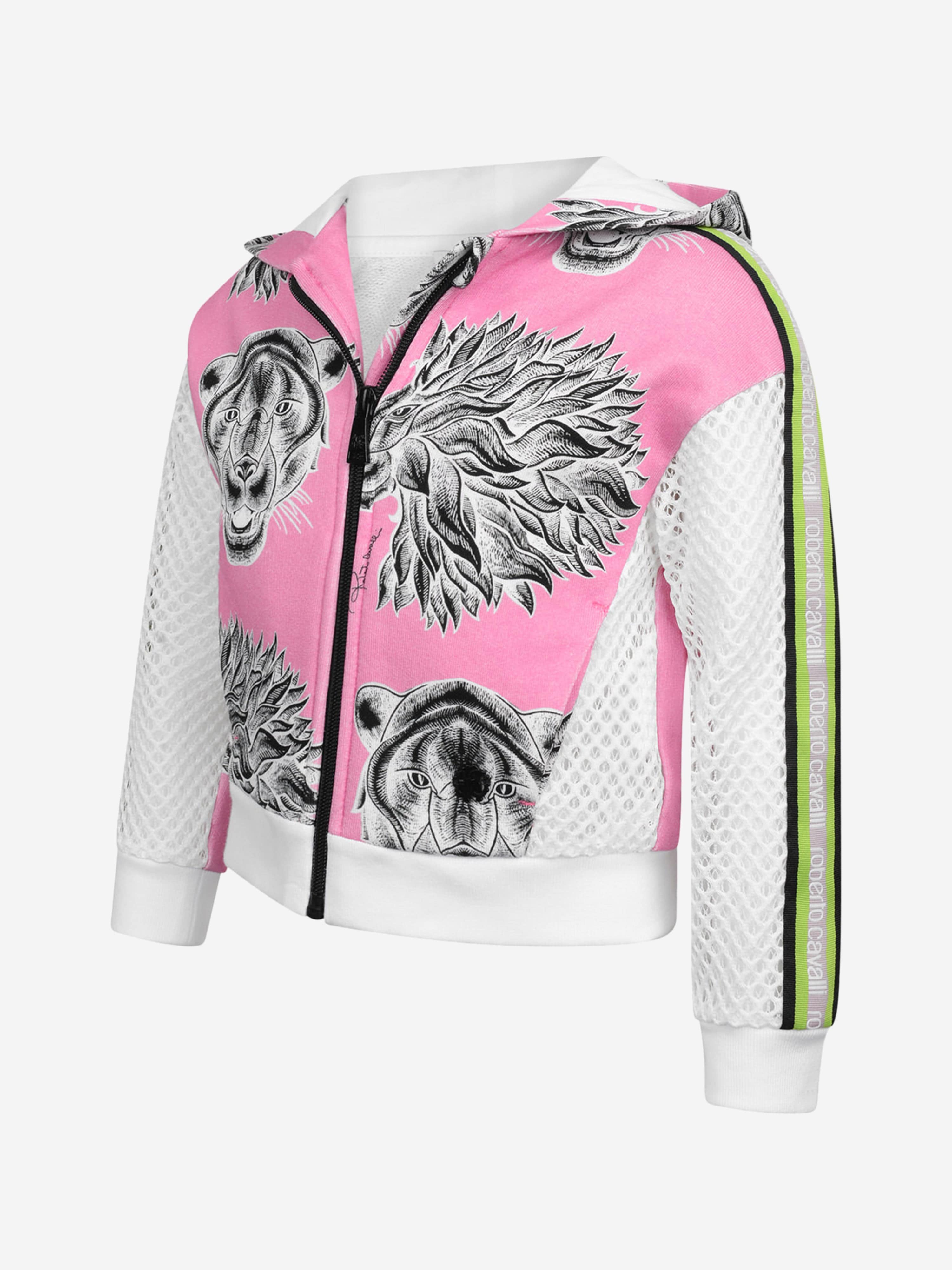 Roberto Cavalli Girls Panther Print Zip Up Top 2025 Newest